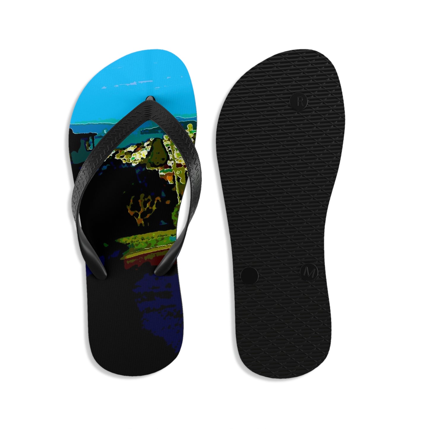 Unisex Flip-Flops ... "Lombard Street San Francisco, CA, USA" ... Family Archives 1970's ... Original Works ...