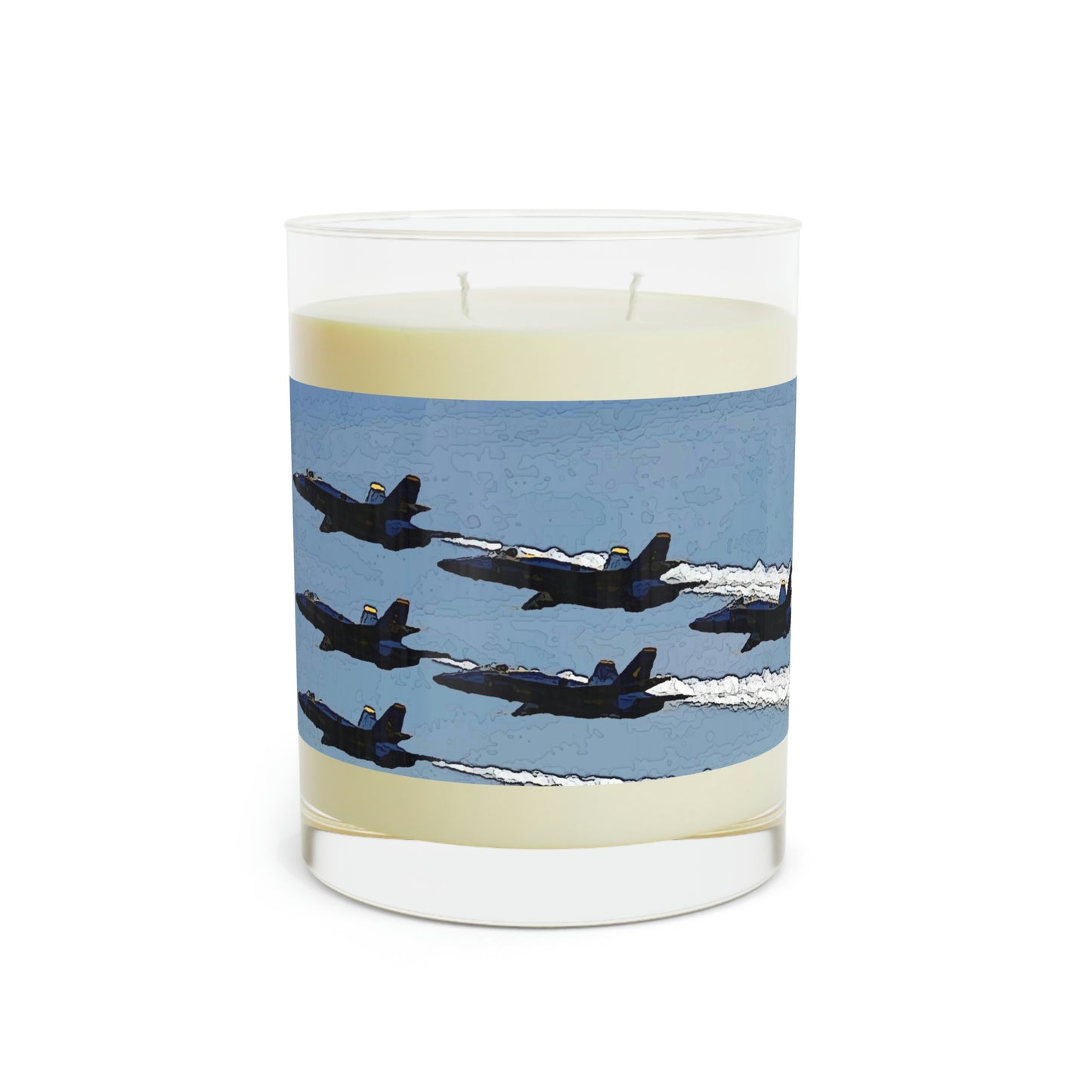 Scented Candle - Full Glass, 11oz ...  Seattle Seafair ..."Blue Angels Run Over Lake Washington" ... Circa Mid 1980's ... Dr FJ Holt ... Original Works ...