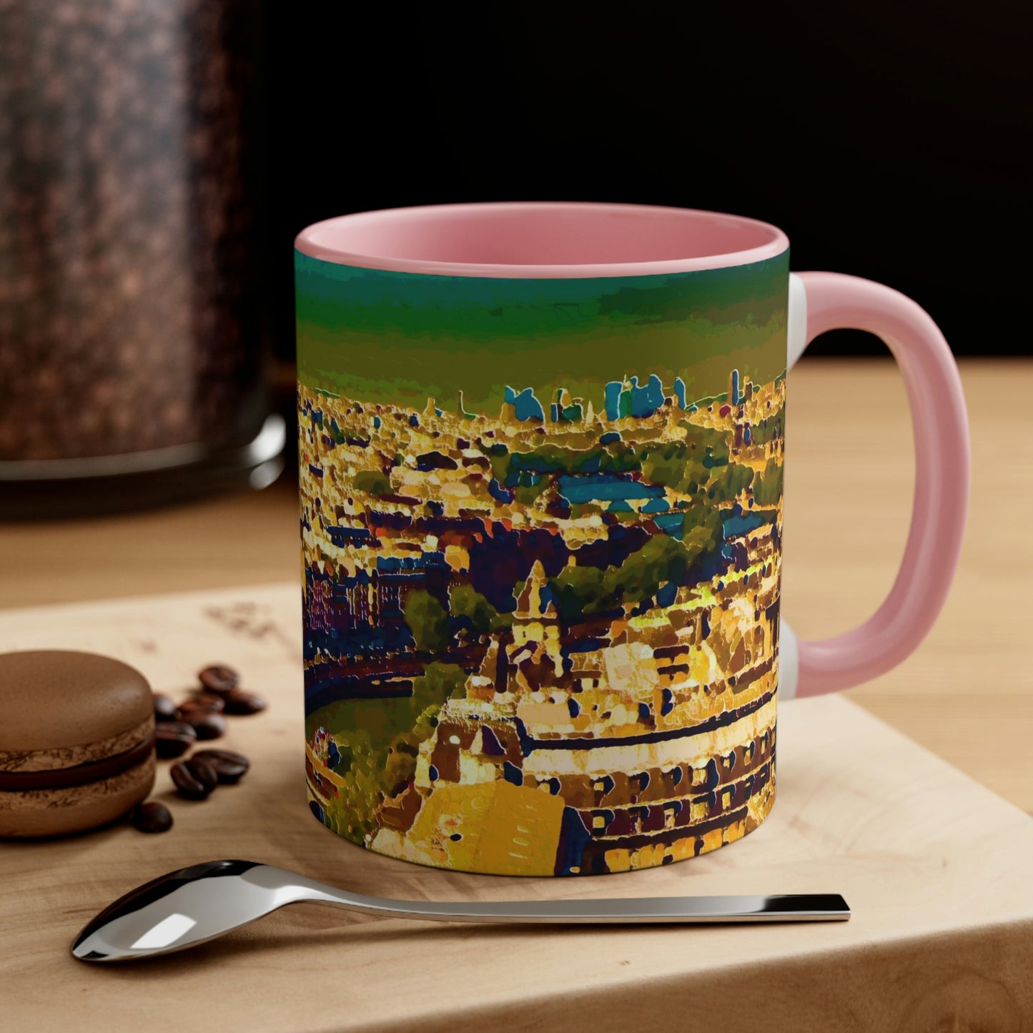 Accent Coffee Mug, 11oz ... Au Paris ... "Along The River Seine" ... Barbara Joan Bonnel-Holt: 1972 ... Original Works ...