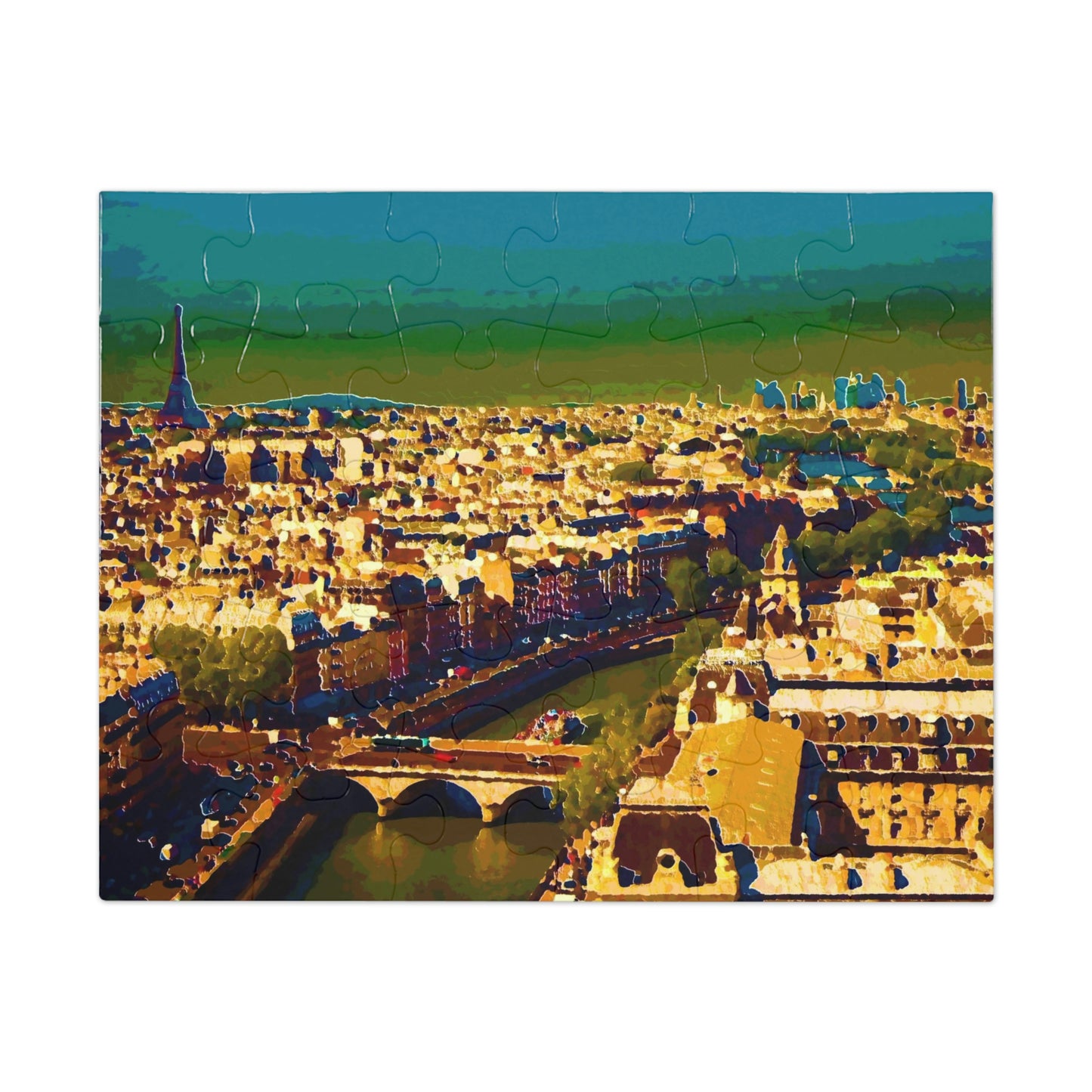 Jigsaw Puzzle (30, 110, 252, 500,1000-Piece) ... Au Paris ... "Along The River Seine" ... Barbara Joan Bonnell-Holt: 1972 ... Original Works ...