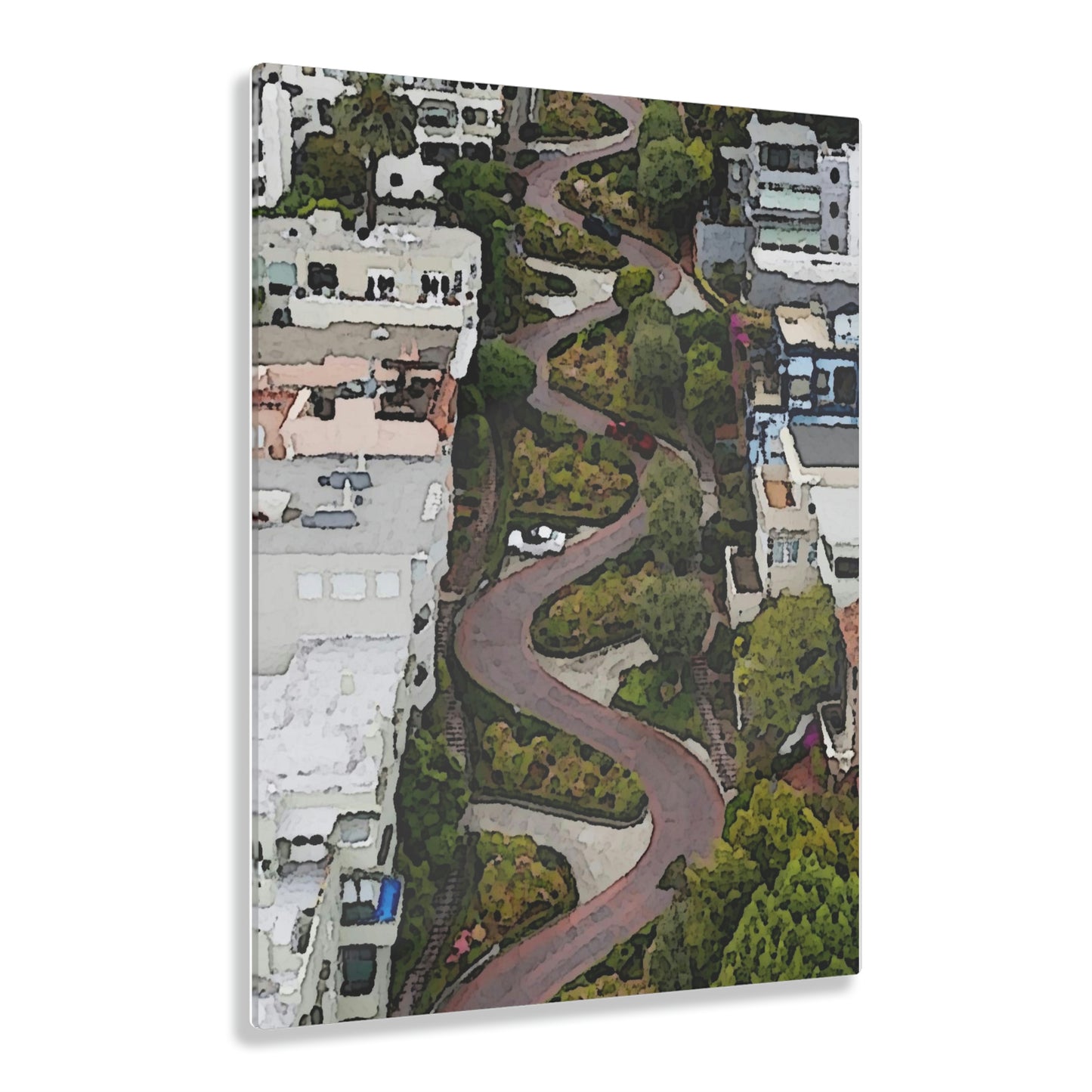 Acrylic Prints ... A Crazy Street ... 'Eight Winding Curve-Switchbacks' ... "Lombard Street, San Francisco, CA' ... Family Archives: 1970's ... Original Works ...