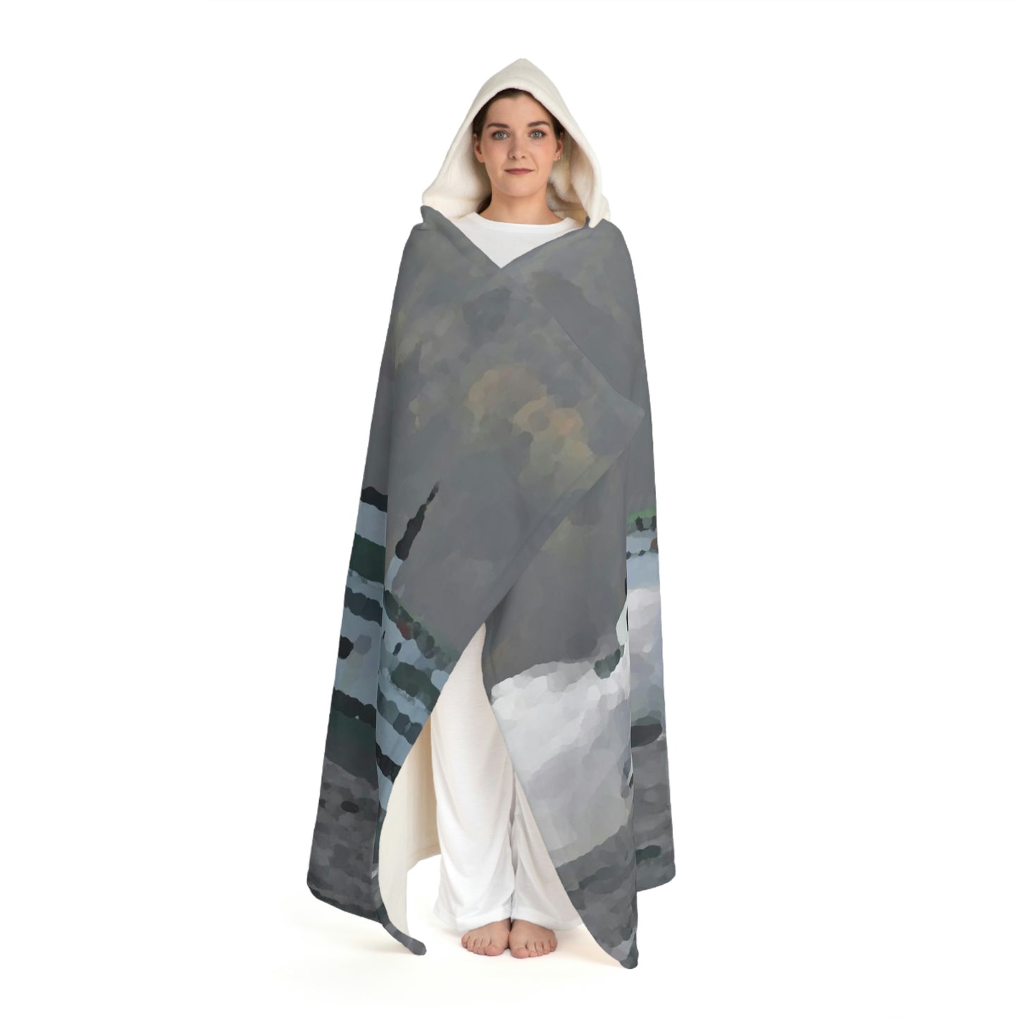 Hooded Sherpa Fleece Blanket ... WADOT Ferry Crossing ... "A Very Rough Day" ... Mulkiteo Route ... Family Archives ... Early 1990's' ... Original Works ...