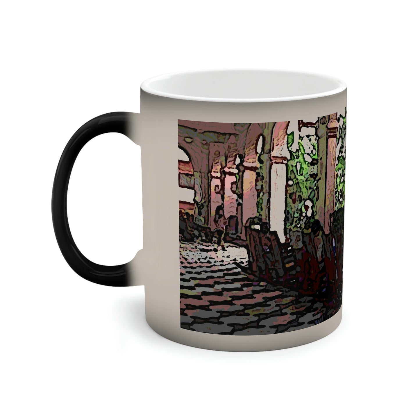 Color-Changing Mug, 11oz ...  Lanai & Rocking Chairs At: 'The Pink Palace' ... The Royal Hawai'ian ... Honolulu, HI ... '27Oct2014' ... Original Works ...