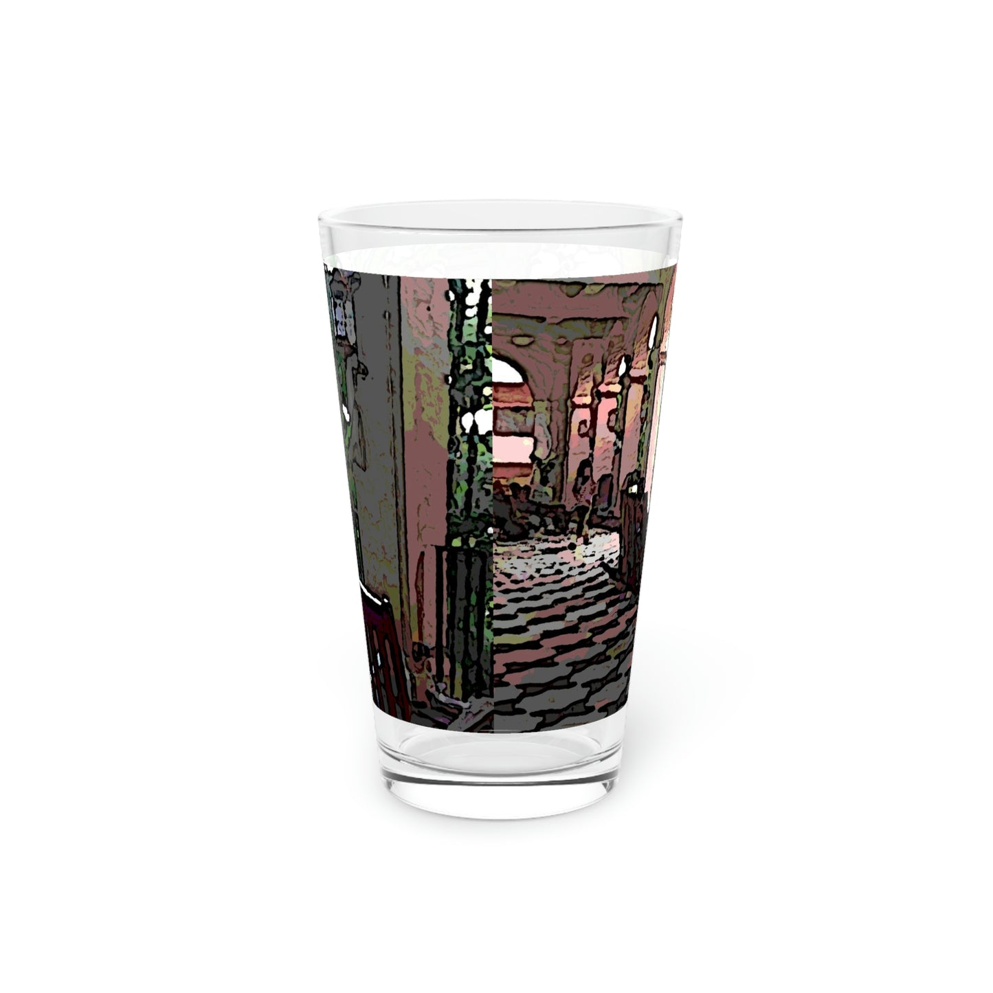 Pint Glass, 16oz ... Lanai & Rocking Chairs At: 'The Pink Palace' ... The Royal Hawai'ian ... Honolulu, HI ... '27Oct2014' ... Original Works ...