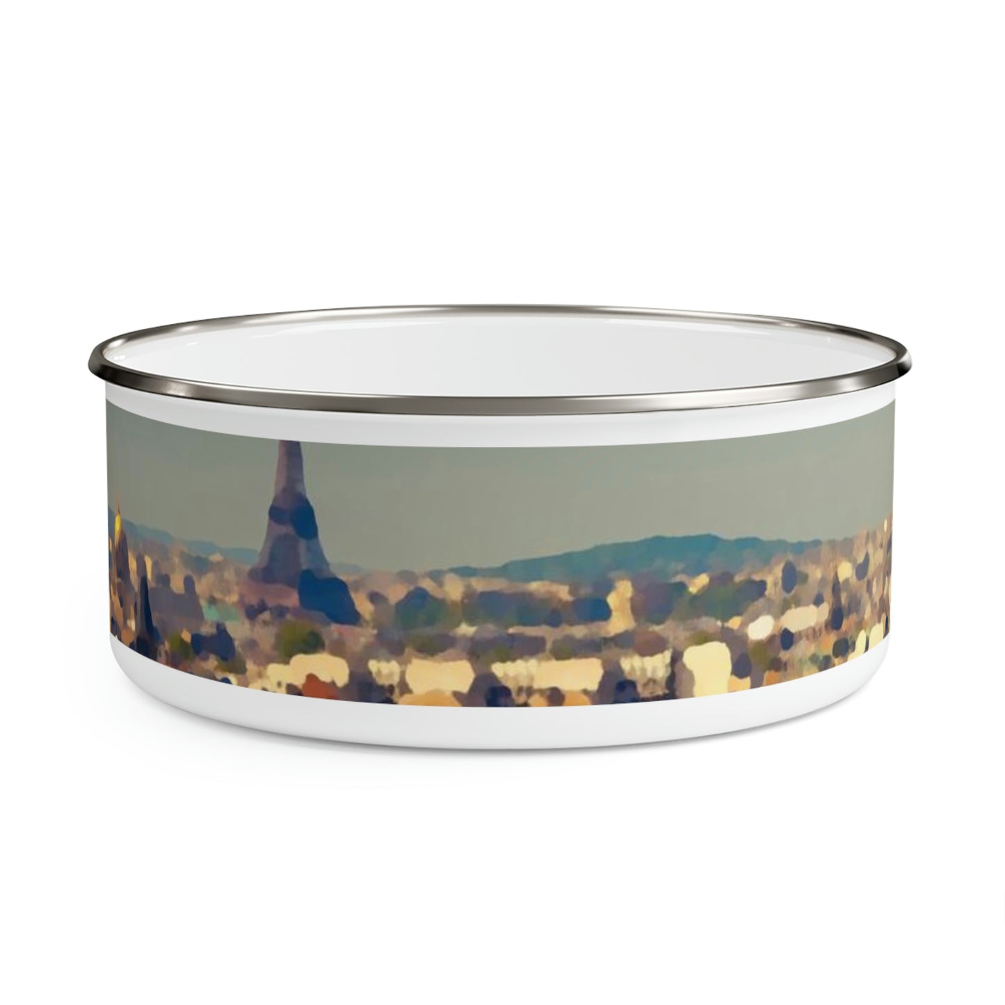 Enamel Bowl ... Au Paris ... "Along The River Seine" ... Barbara Joan Bonnell-Holt: 1972 ... Original Works ...