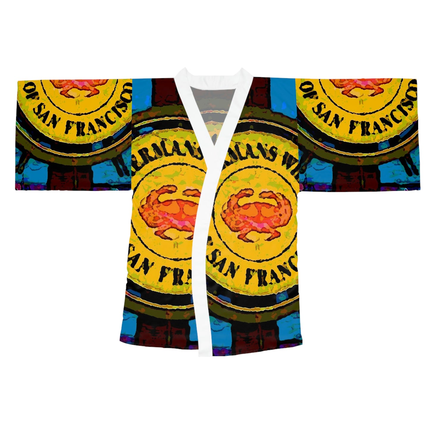 Long Sleeve Kimono Robe ... "No.9 Fishermen's Grotto - Fishermen's Wharf, SF, California" ... Family Archives: 1970's ... Original Works ...