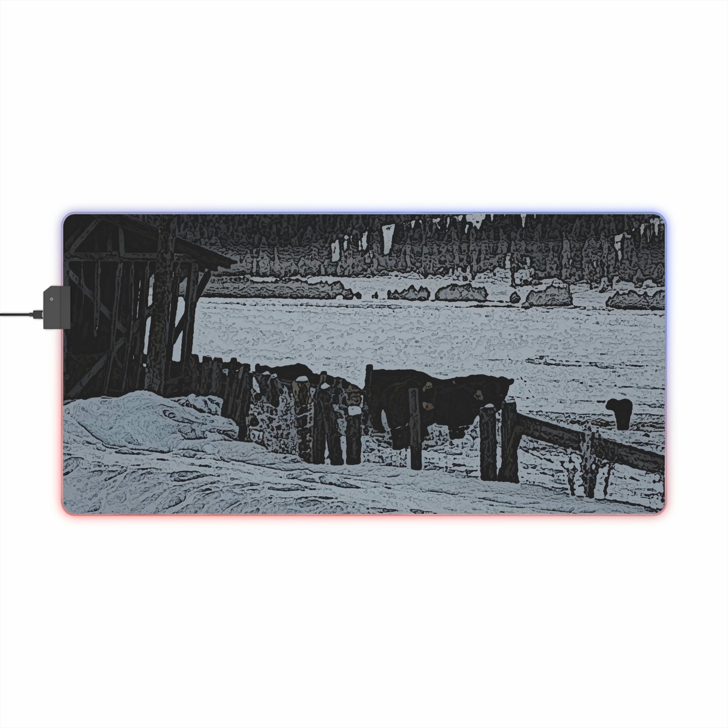 LED Gaming Mouse Pad ... A Quiet Morning ... "Along The Red River & Nature Preserve Plateau" ... Jan23 ... Original Works ...