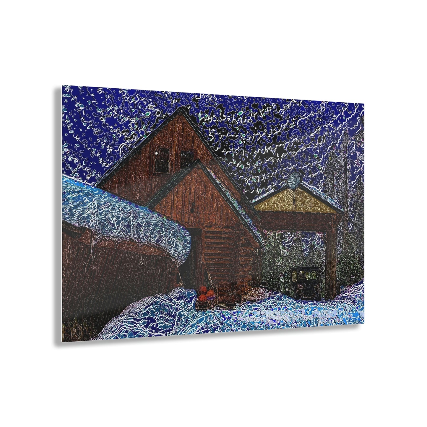 Acrylic Prints ... Van Gogh-Ian 'Inspired' Mountain Winter Paradise ... November 2022 ... Rhett Creek, Idaho ... Original Works ...