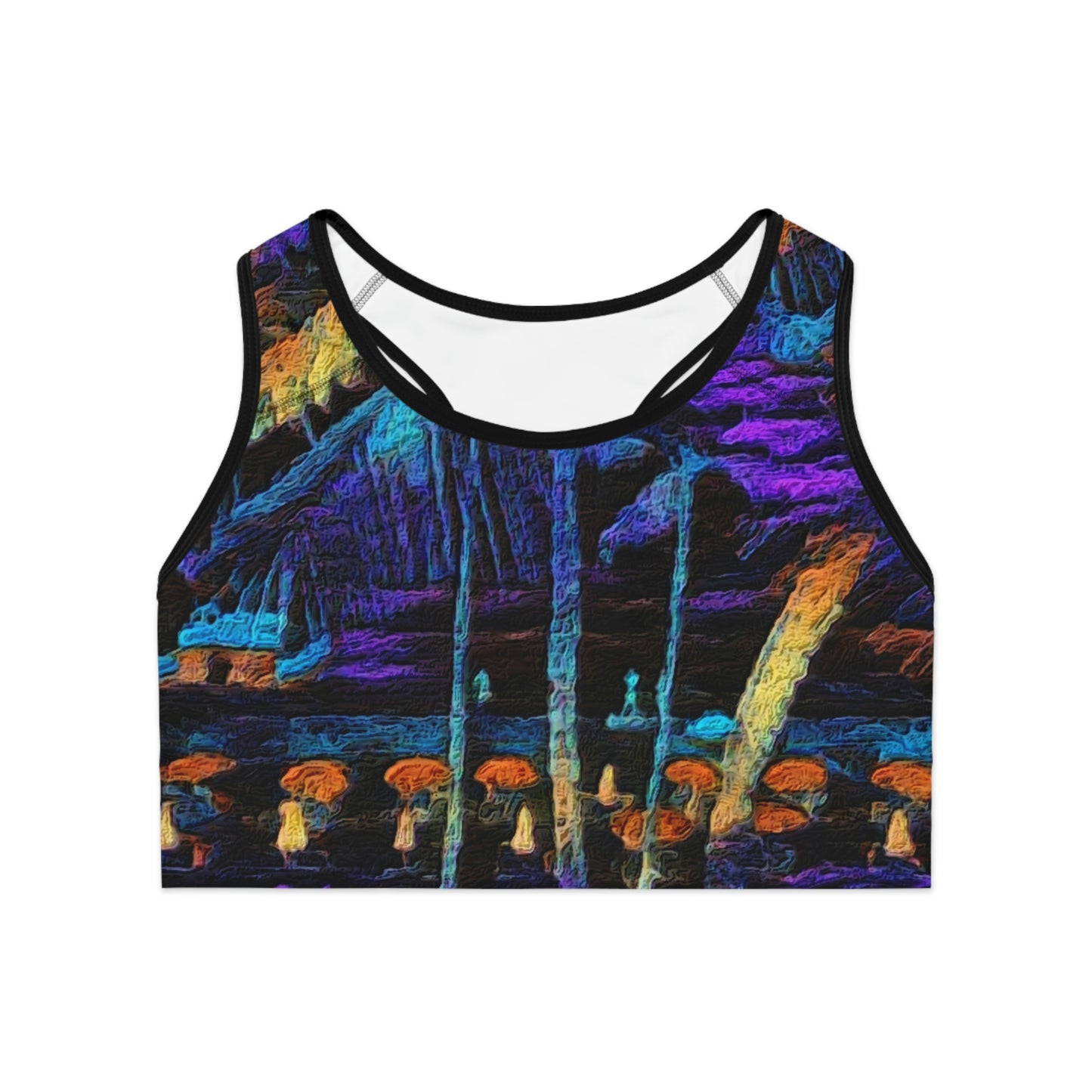 Sports Bra (AOP) ... "The Royal Hawai'ian: Waikiki Beach_Beach" ... Honolulu, HI ... Ocotber 2014 (Halloween) ... Original Works ...