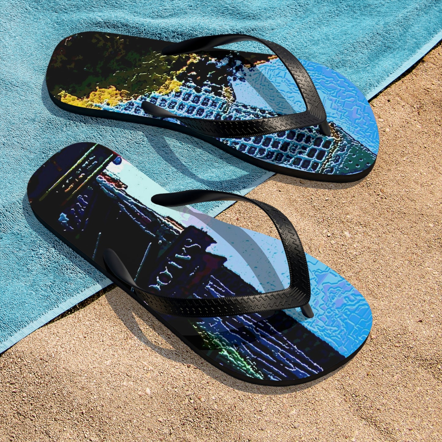 Unisex Flip-Flops ...  Pioneer Square & Smith Tower ... 'That World Famous View' ... Colleague Supplied Photo ... Original Works ...
