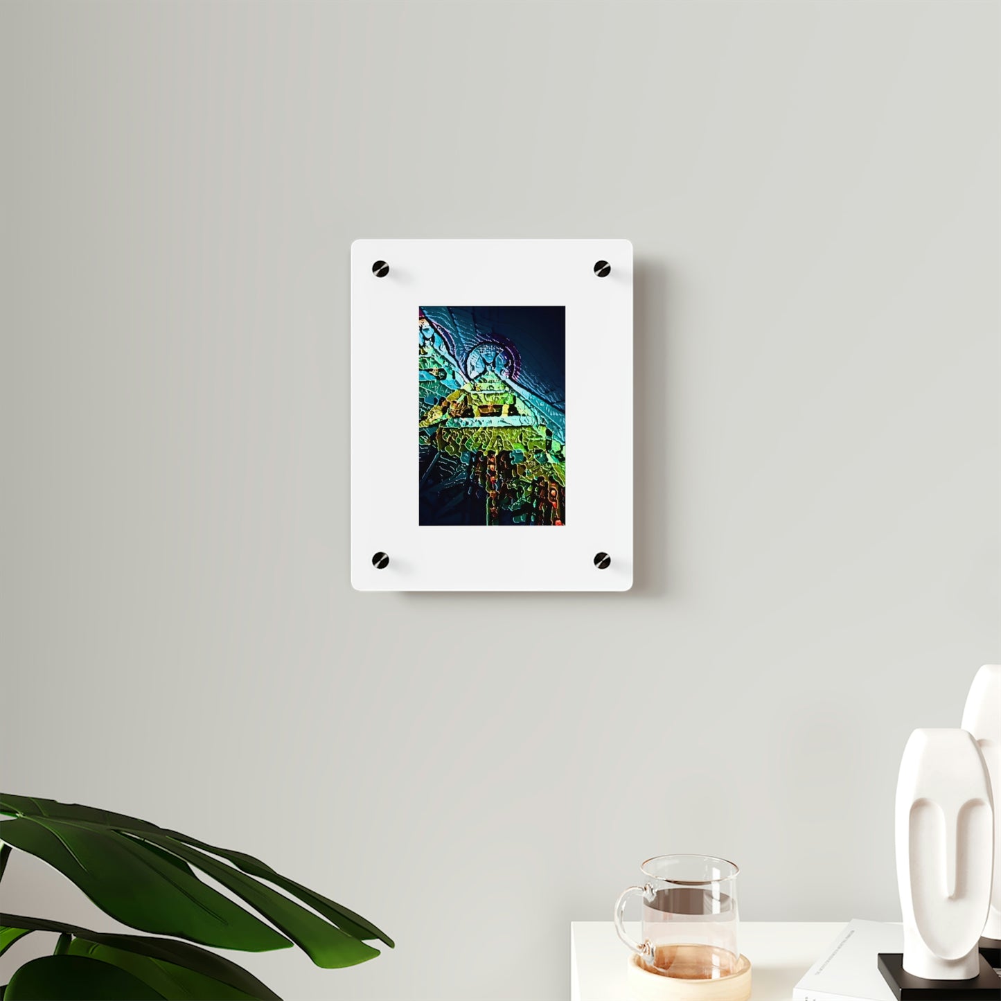 Acrylic Wall Art Panels ... "Seattle's World Fair" ... Below Space Needle 'Looking Up' ... On A Very Rainy Morning (Father's Family Photo). ... Original ...