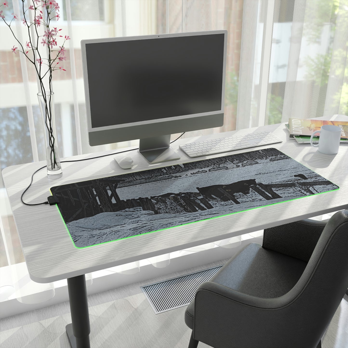 LED Gaming Mouse Pad ... A Quiet Morning ... "Along The Red River & Nature Preserve Plateau" ... Jan23 ... Original Works ...