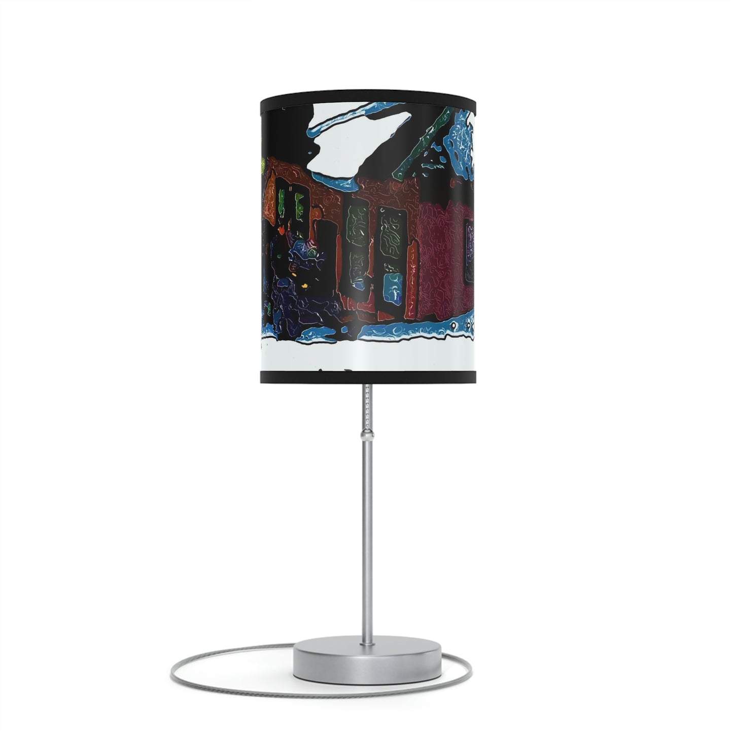 Lamp on a Stand, US|CA plug ... "A Rider Passeth-Through-It" ... Colors Galore & A Bit Of Impressionism ... Original Works. Winter 2021. Central Idaho. Rendering Time: 12 Hours ...