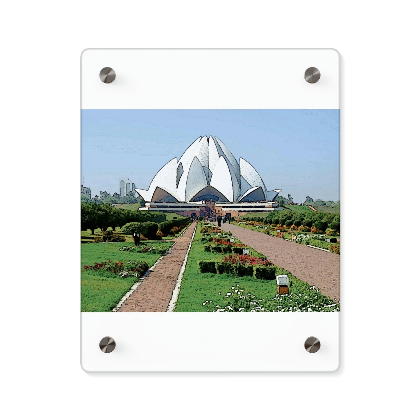 Acrylic Wall Art Panels ... 'Bahai'i House-Of-Worship' ... "Lotus Temple: Delhi, India, 2008" ... Original Works ...