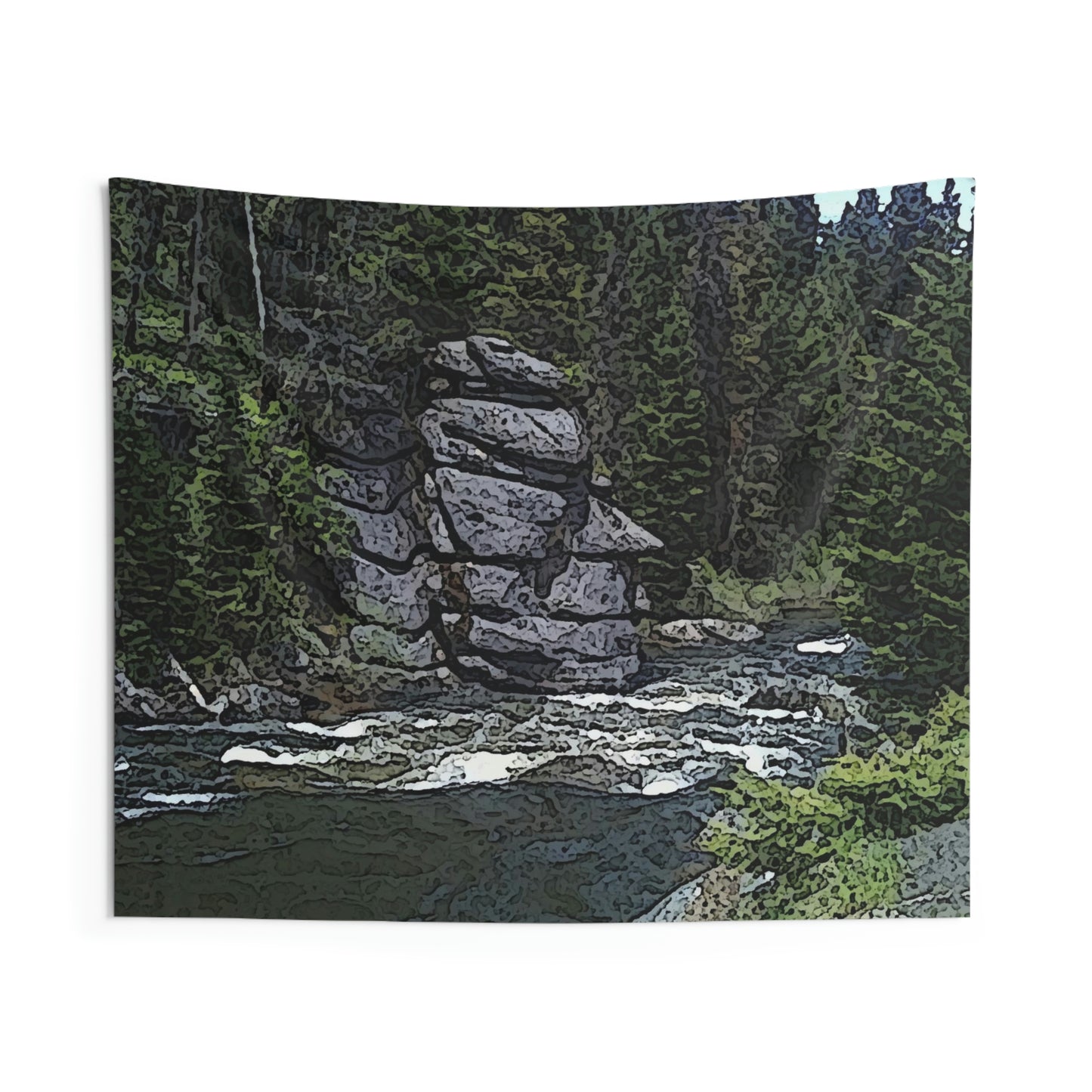 Indoor Wall Tapestries ... "I Am Innocent" ... Tricky-Dick Immortalized ... Nixon Rock: Along The River ... Central Idaho, Summer 2020 ... Original Works ...
