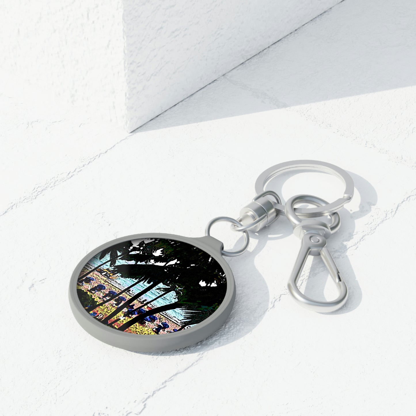 Keyring Tag ... "A Beautiful Beach Amongst The Palms" ... The Outrigger Waikiki, Honolulu, Oahu ... Original Works ...