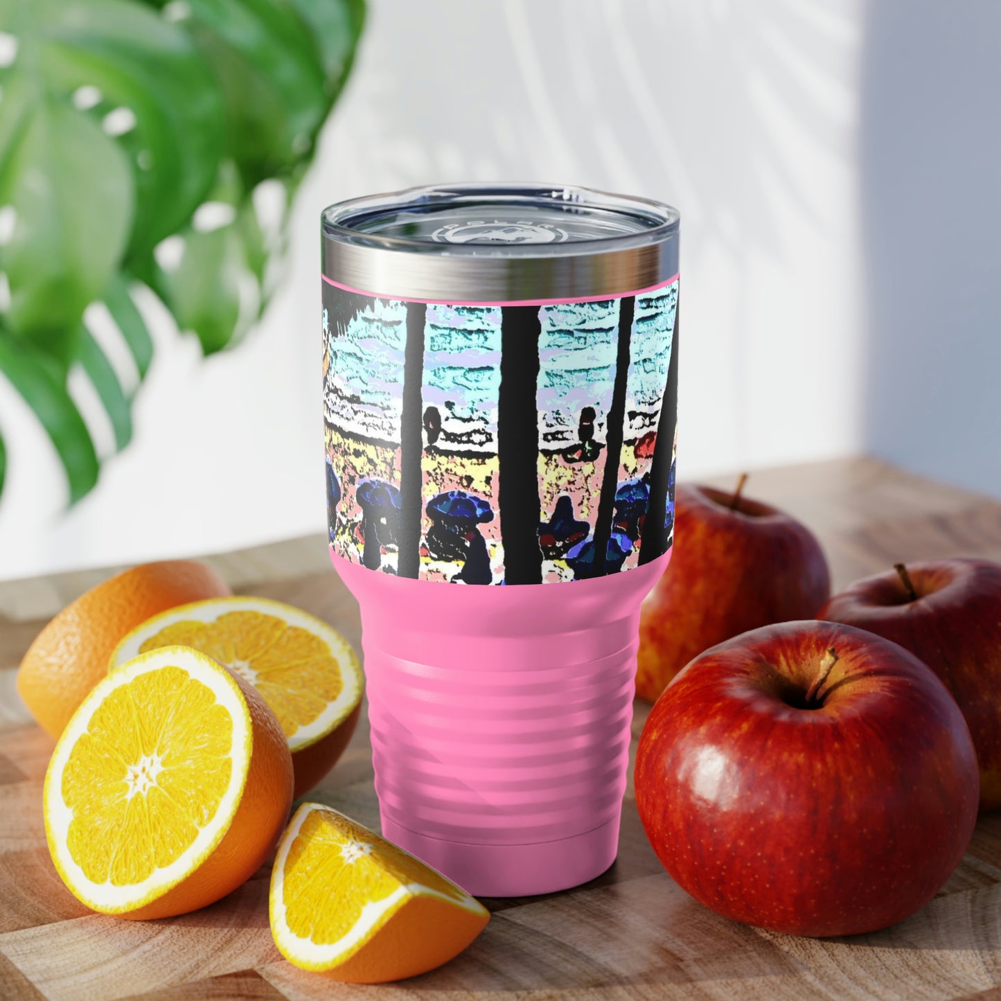 Ringneck Tumbler, 30oz ... "A Beautiful Beach Amongst The Palms" ... The Outrigger Waikiki, Honolulu, Oahu ... Original Works ...
