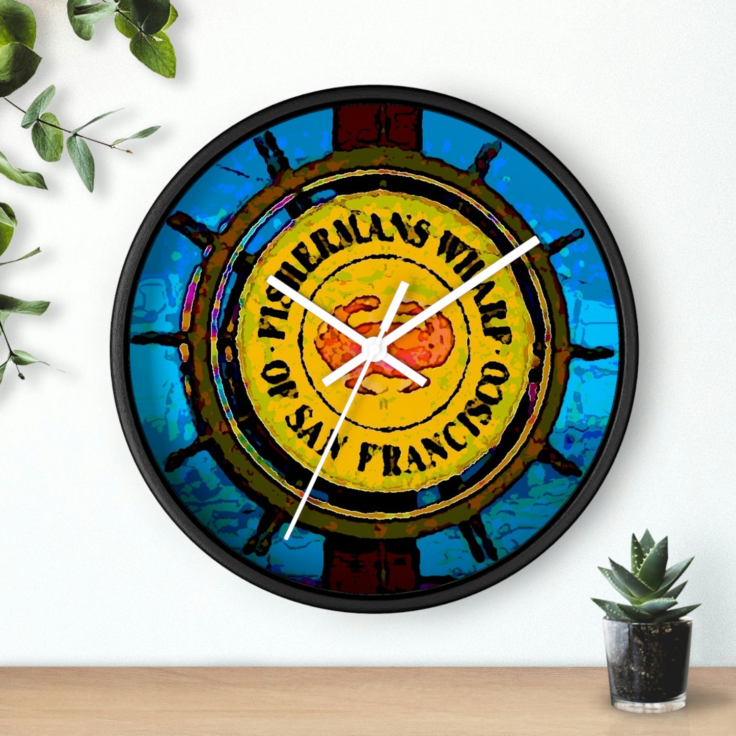 Wall clock ... "No.9 Fishermen's Grotto - Fishermen's Wharf, SF, California" ... Family Archives: 1970's ... Original Works ...