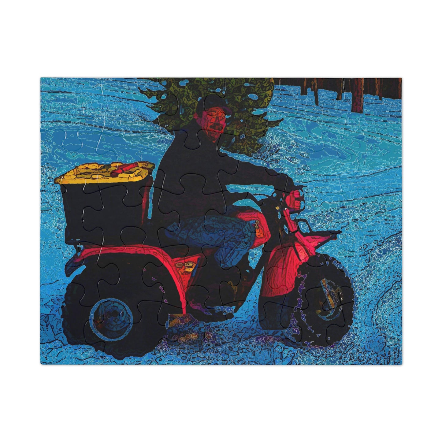 Jigsaw Puzzle (30, 110, 252, 500,1000-Piece) ... There's 2-Wheelin ... There's 4-Wheelin ... 'And-Of-Course' ... "There's 3-Wheelin-In-The-Snow" ...  Original Works ...
