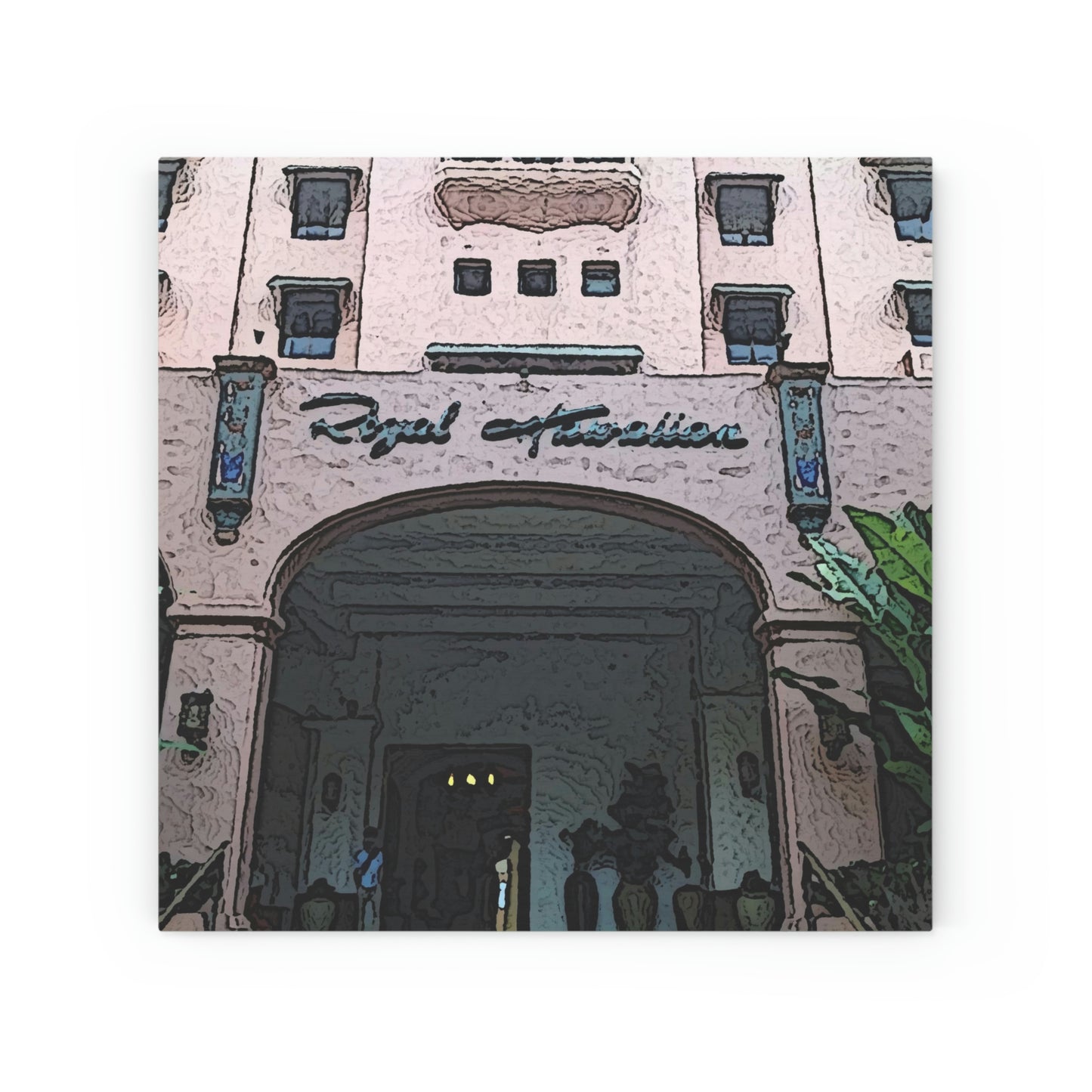 Wood Canvas ...  "La Grande Entree" At: 'The Pink Palace' ... The Royal Hawai'ian ... Honolulu, HI ... '27Oct2014' ... Original Works ...