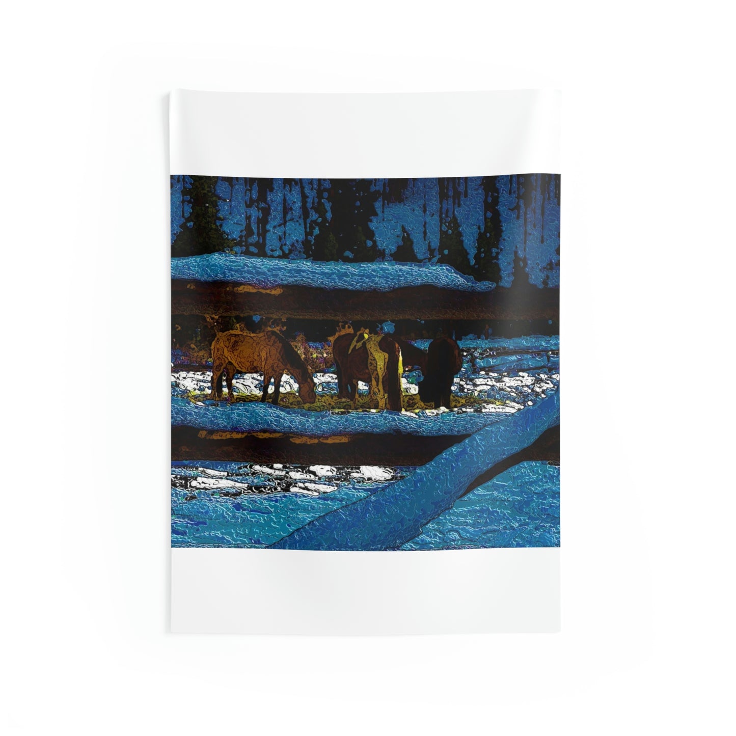 Indoor Wall Tapestries ...  A Horse ... A Saddle ...  Foraging Through The Snow ...  An_Asses 'Cry' ... Central Idaho, November 2022 ...  Original Works ..