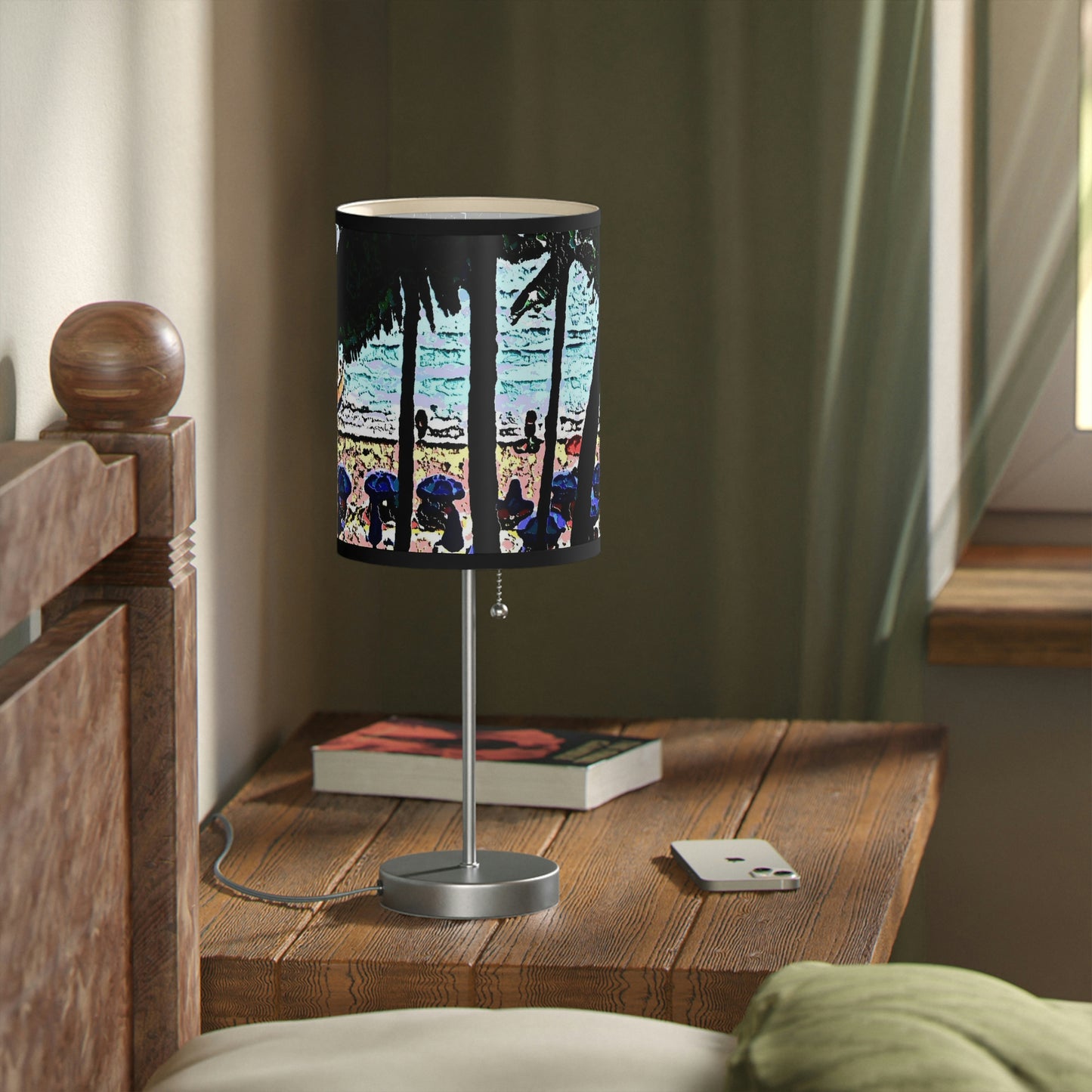 Lamp on a Stand, US|CA plug ... "A Beautiful Beach Amongst The Palms" ... The Outrigger Waikiki, Honolulu, Oahu ... Original Works ...
