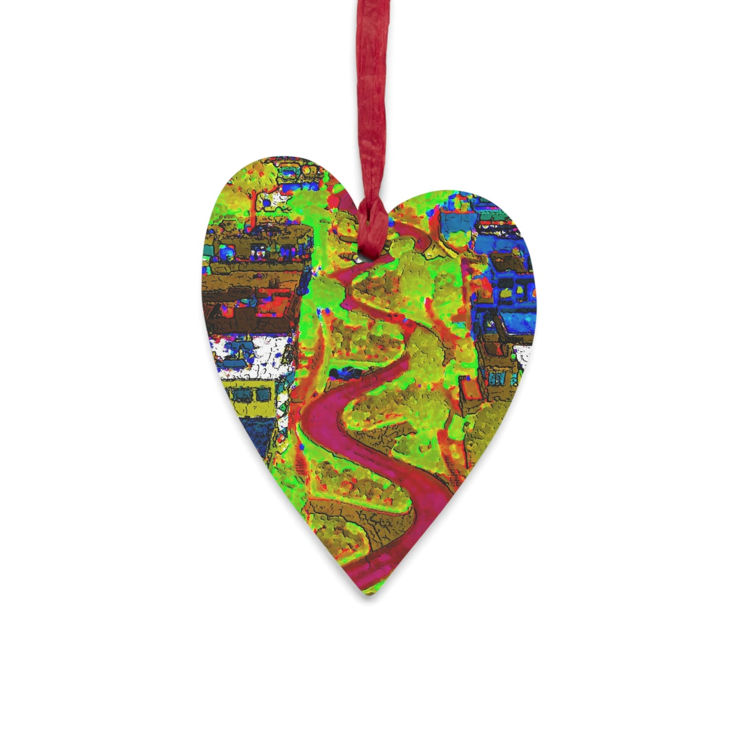Wooden Ornaments ... A Crazy Street ... 'Eight Winding Curve-Switchbacks' ... "Lombard Street, San Francisco, CA' ... Family Archives: 1970's ... Original Works ...