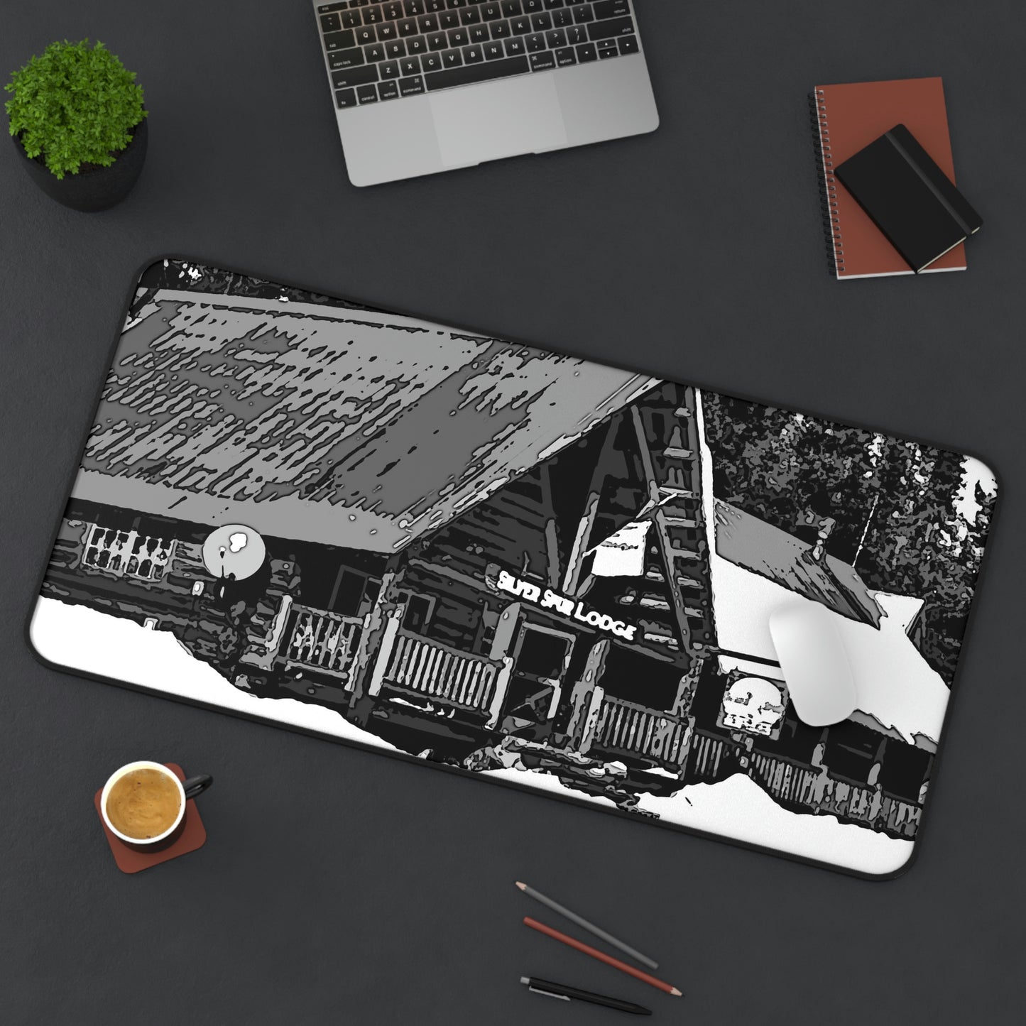 Desk Mat ... A Beautiful Lodge & Back-Country Outfitter In A Mountain Town ... 'Dixie, Idaho, November 2022' ... Original Works ...