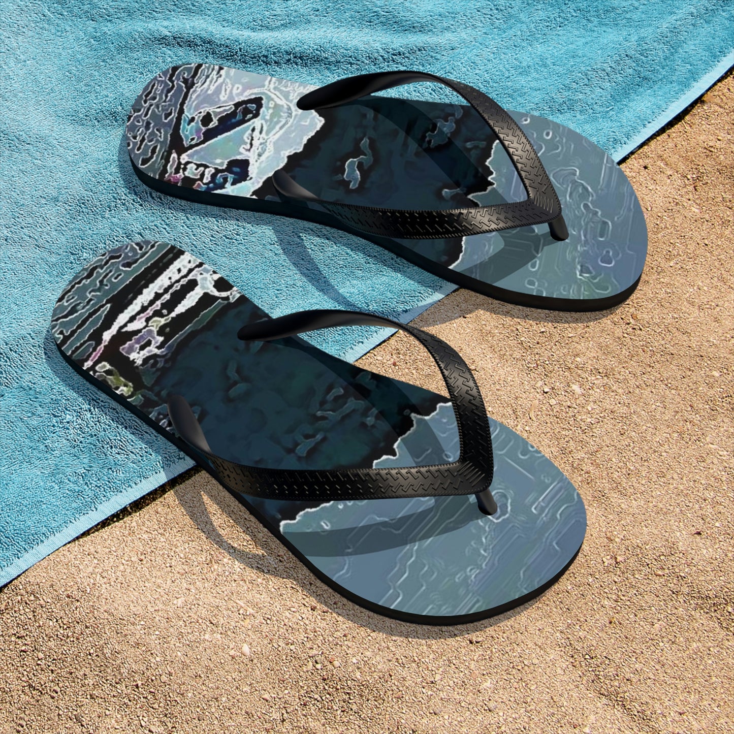 Unisex Flip-Flops ...  Seattle Columbia Cup On Lake Washington ... "Dave Wilcox Heads For The Win" ... Associate Gift-Photo ... Original Works ...