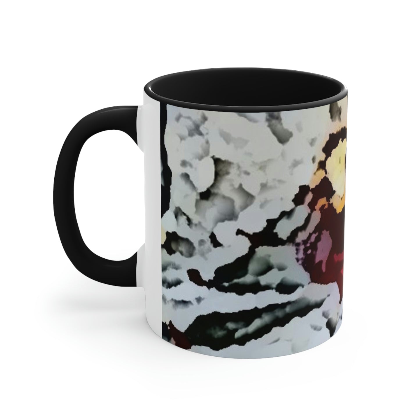 Accent Coffee Mug, 11oz ... "A Friendly Flower" ... Pointsettia 'Pointing' ... Original Works ... (Supplied Photograph) ...