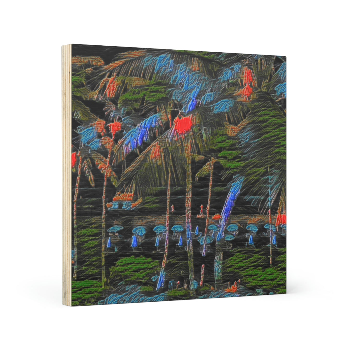 Wood Canvas ... "The Royal Hawai'ian: Waikiki Beach_Beach" ... Honolulu, HI ... Ocotber 2014 (Halloween) ... Original Works ...