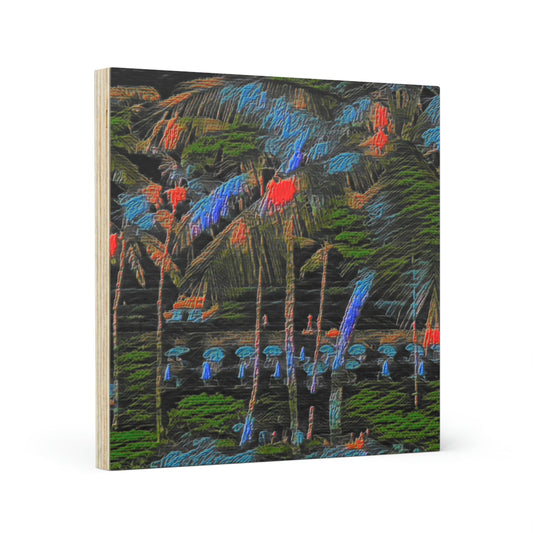Wood Canvas ... "The Royal Hawai'ian: Waikiki Beach_Beach" ... Honolulu, HI ... Ocotber 2014 (Halloween) ... Original Works ...