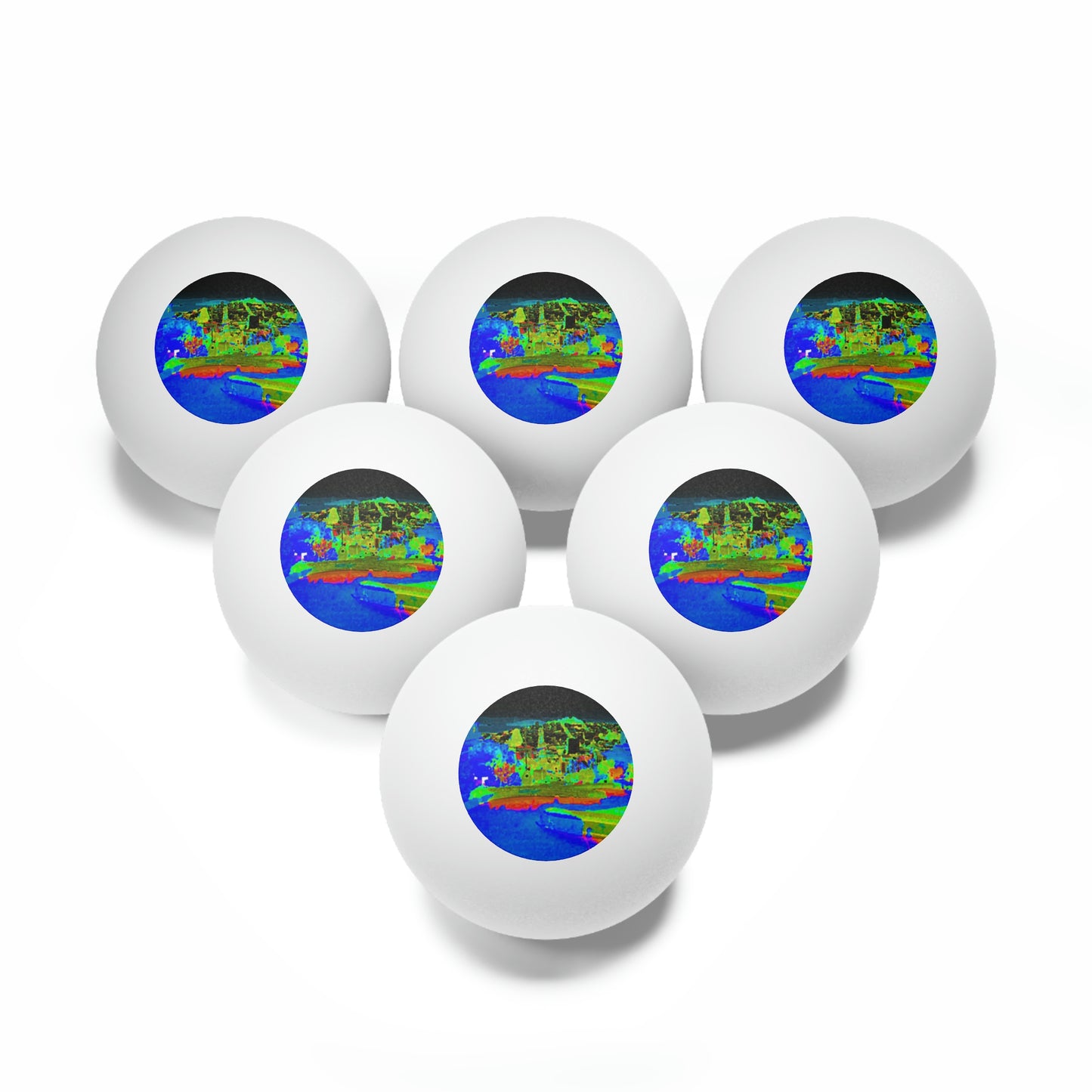 Ping Pong Balls, 6 pcs ... "Lombard Street San Francisco, CA, USA" ... Family Archives 1970's ... Original Works ...