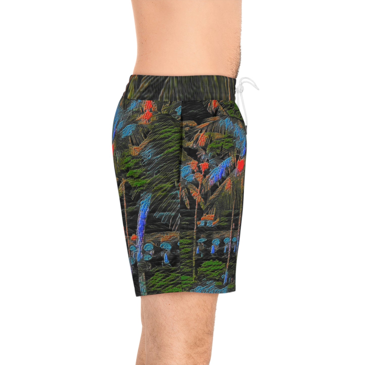 Men's Mid-Length Swim Shorts (AOP) ... "The Royal Hawai'ian: Waikiki Beach_Beach" ... Honolulu, HI ... October 2014 (Halloween) ... Original Works ...