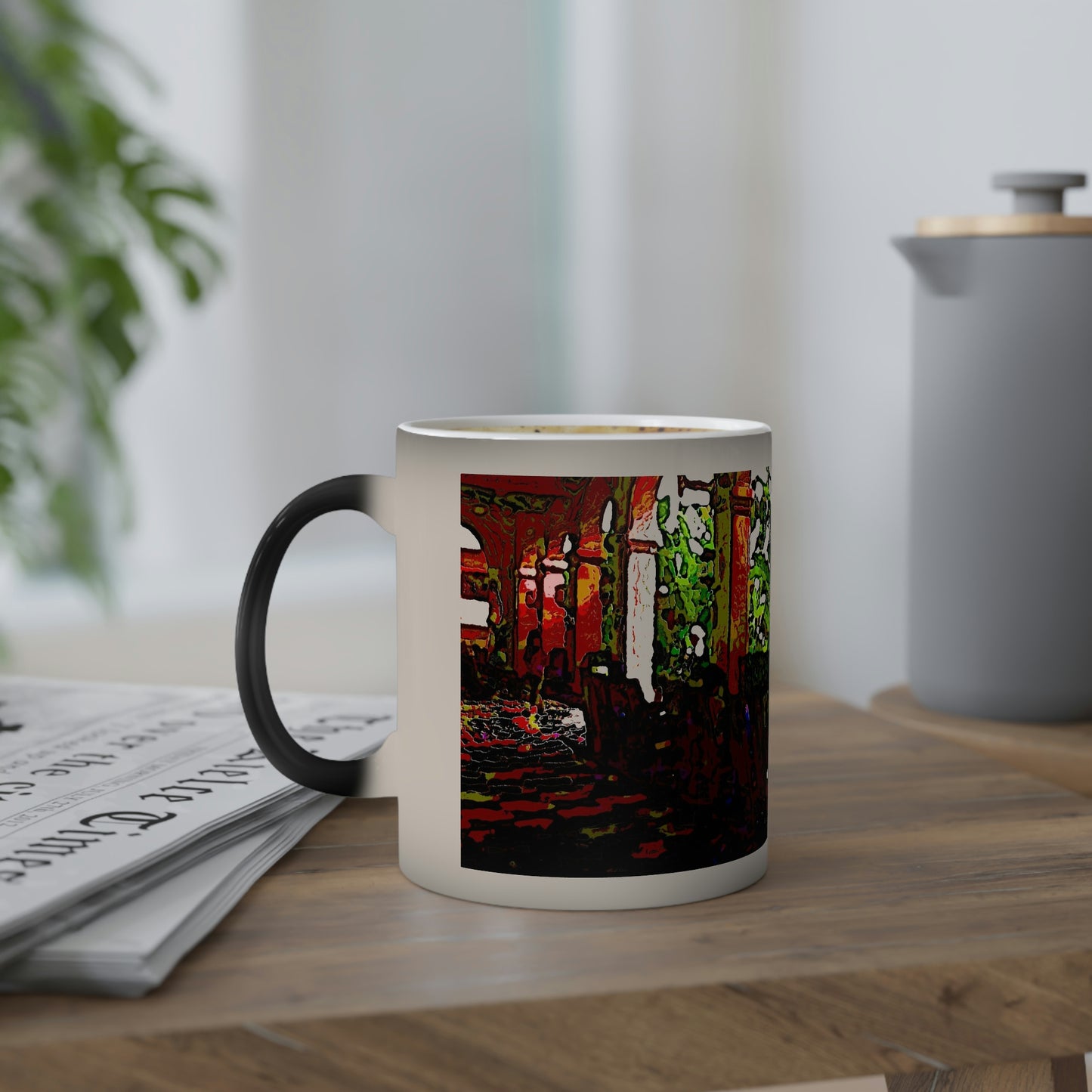 Color-Changing Mug, 11oz ...  Lanai & Rocking Chairs At: 'The Pink Palace' ... The Royal Hawai'ian ... Honolulu, HI ... '27Oct2014' ... Original Works ...