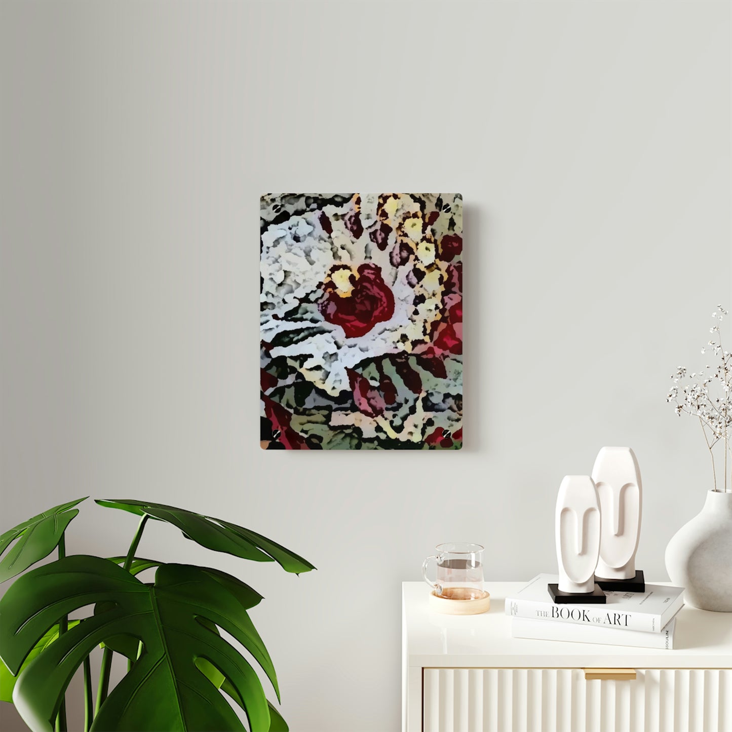 Acrylic Wall Art Panels ... "A Friendly Flower" ... Pointsettia 'Pointing' ... Original Works ... (Supplied Photograph) ...