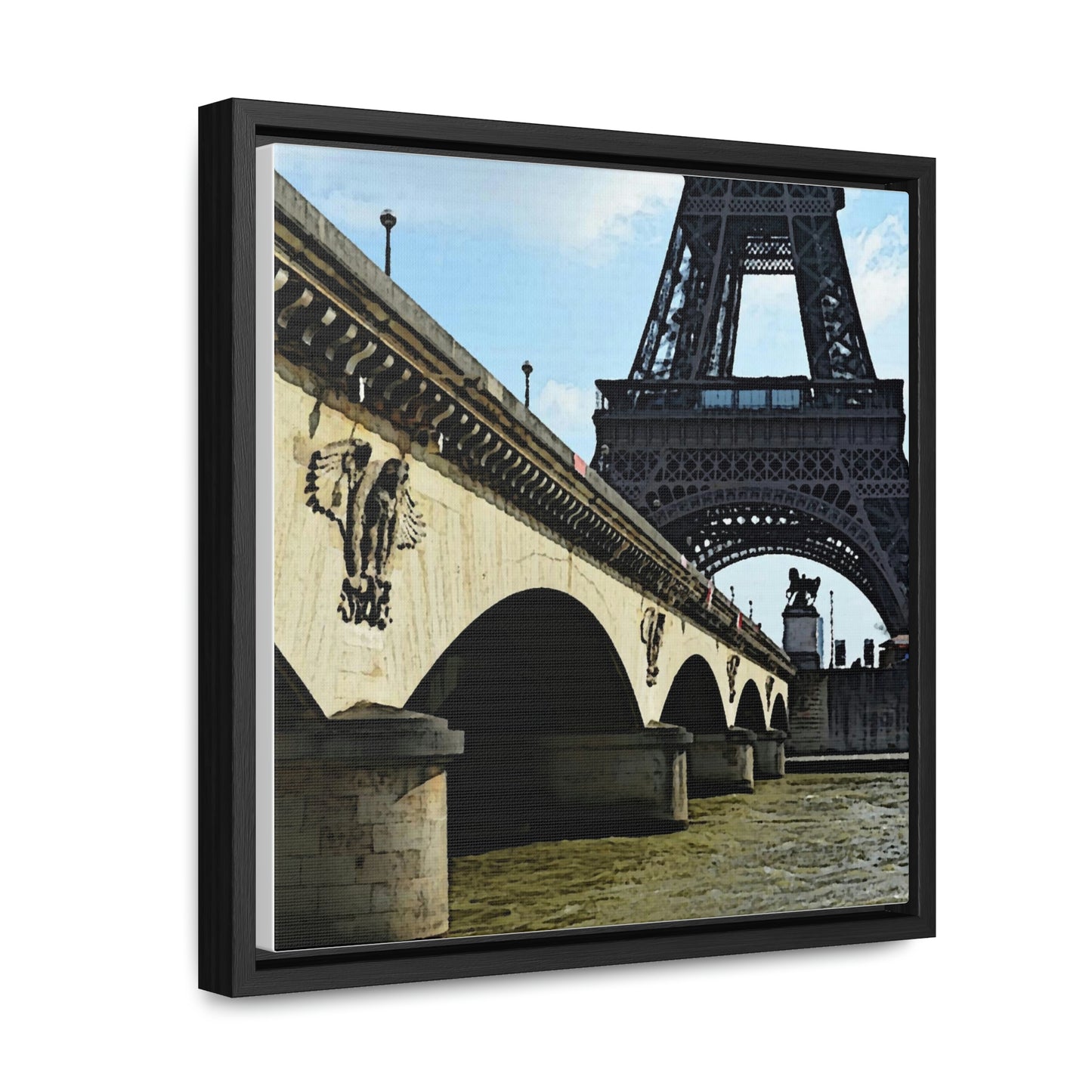 Gallery Canvas Wraps, Square Frame ...  Le Tour D'Eiffel ..."Along The Water" ... Barbara Joan Bonnell-Holt ... Le Voyage De Paris: 1972 ... Original Works ...