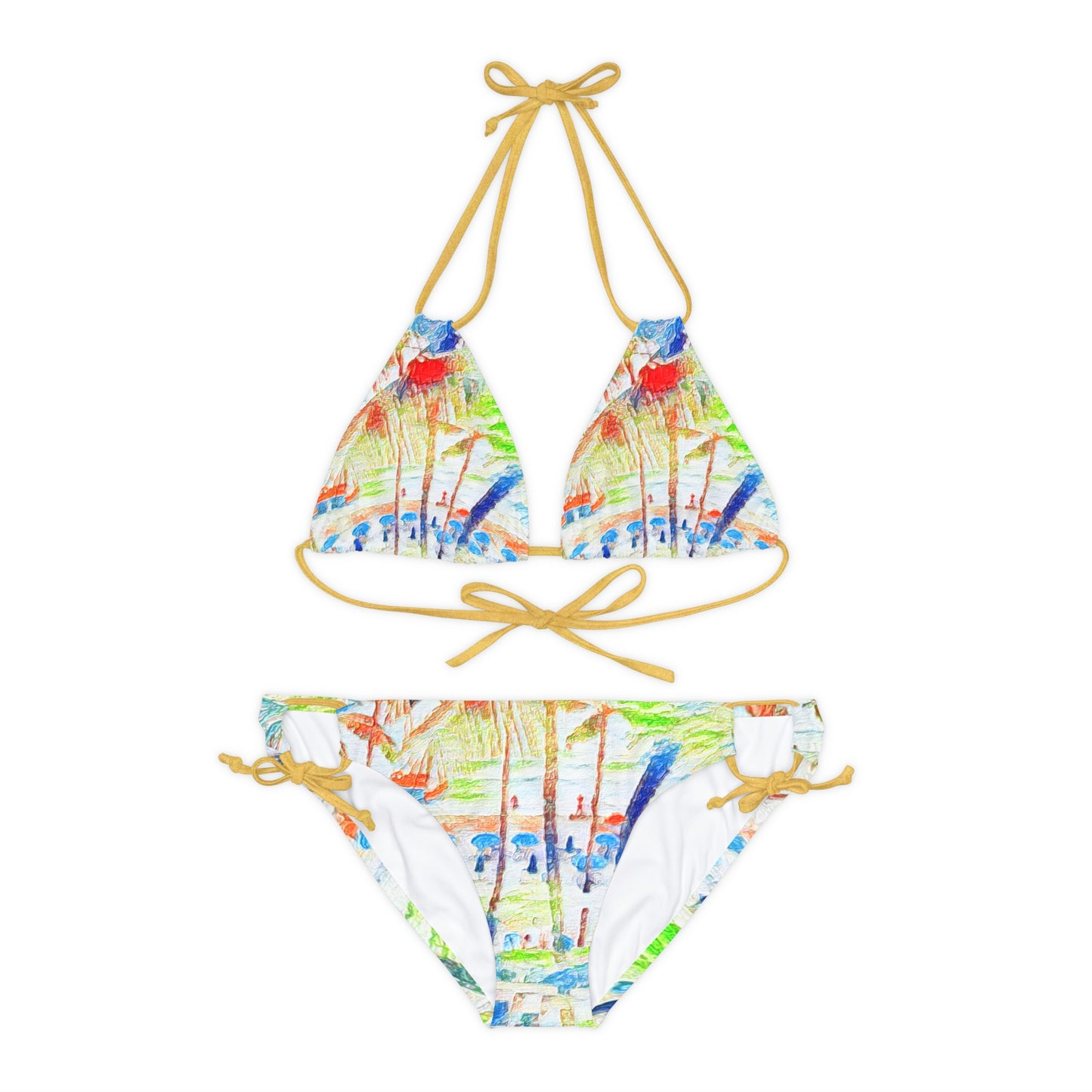 Strappy Bikini Set (AOP) ... "The Royal Hawai'ian: Waikiki Beach_Beach" ... Honolulu, HI ... Ocotber 2014 (Halloween) ... Original Works ...