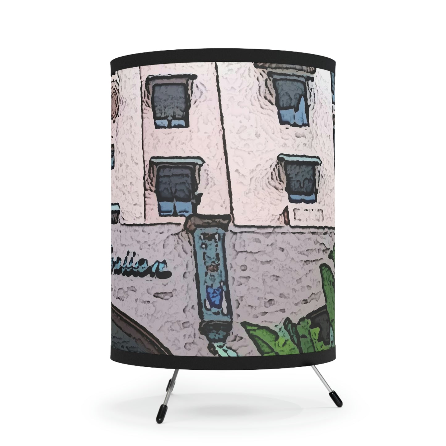 Tripod Lamp with High-Res Printed Shade, US\CA plug ...  "La Grande Entree" At: 'The Pink Palace' ... The Royal Hawai'ian ... Honolulu, HI ... '27Oct2014' ... Original Works ...