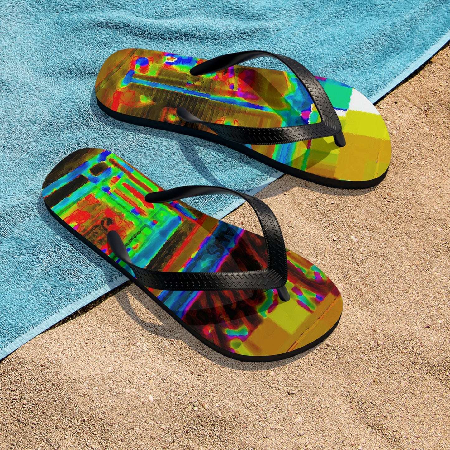 Unisex Flip-Flops ...  In-A-Hurry & Stressed? ... Remember: Keep "Clam" ... Clam_Happy ...  'Ivars: Seattle Waterfront' ... Personal Archives ... Original Works ...