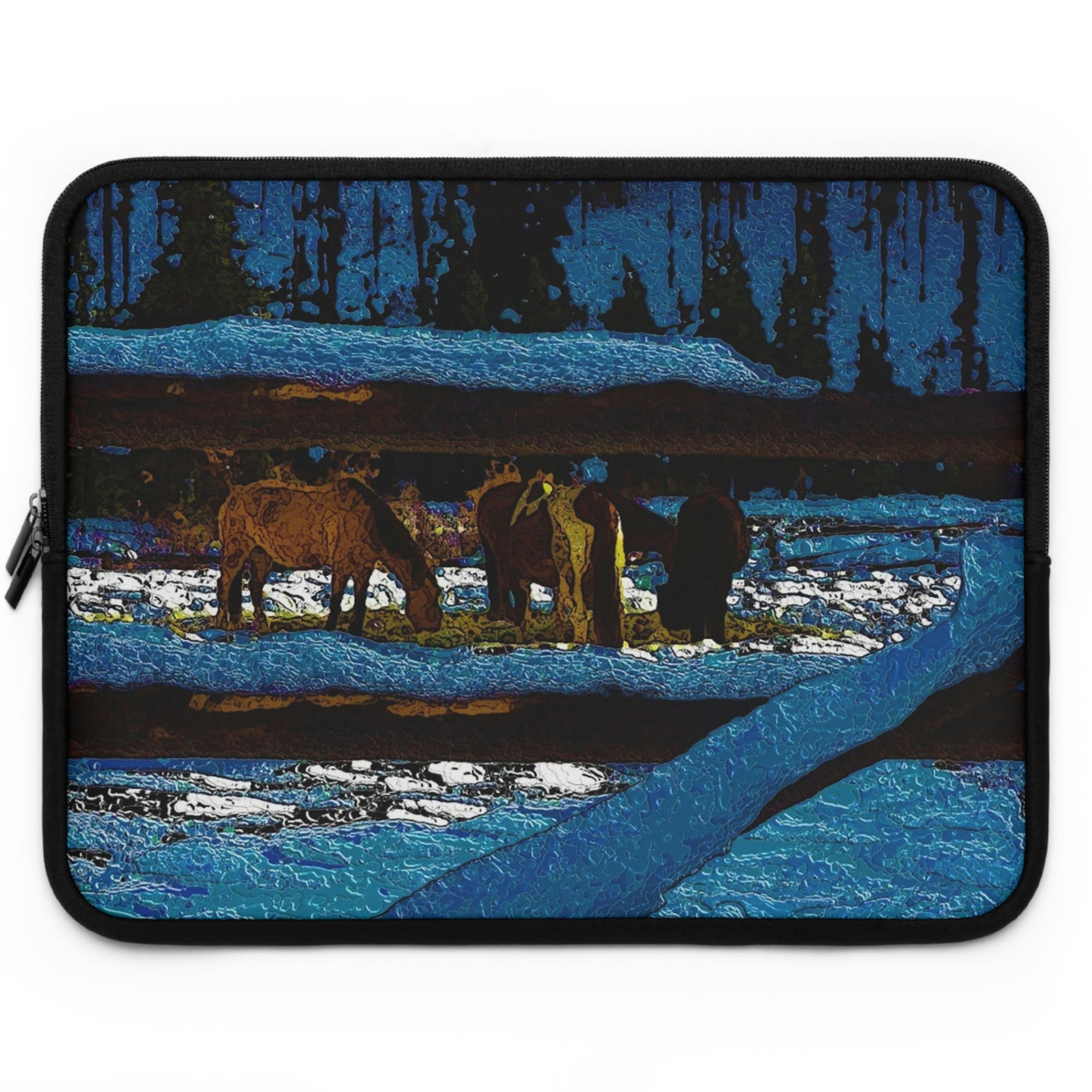 Laptop Sleeve ...  A Horse ... A Saddle ...  Foraging Through The Snow ...  An_Asses 'Cry' ... Central Idaho, November 2022 ...  Original Works ..