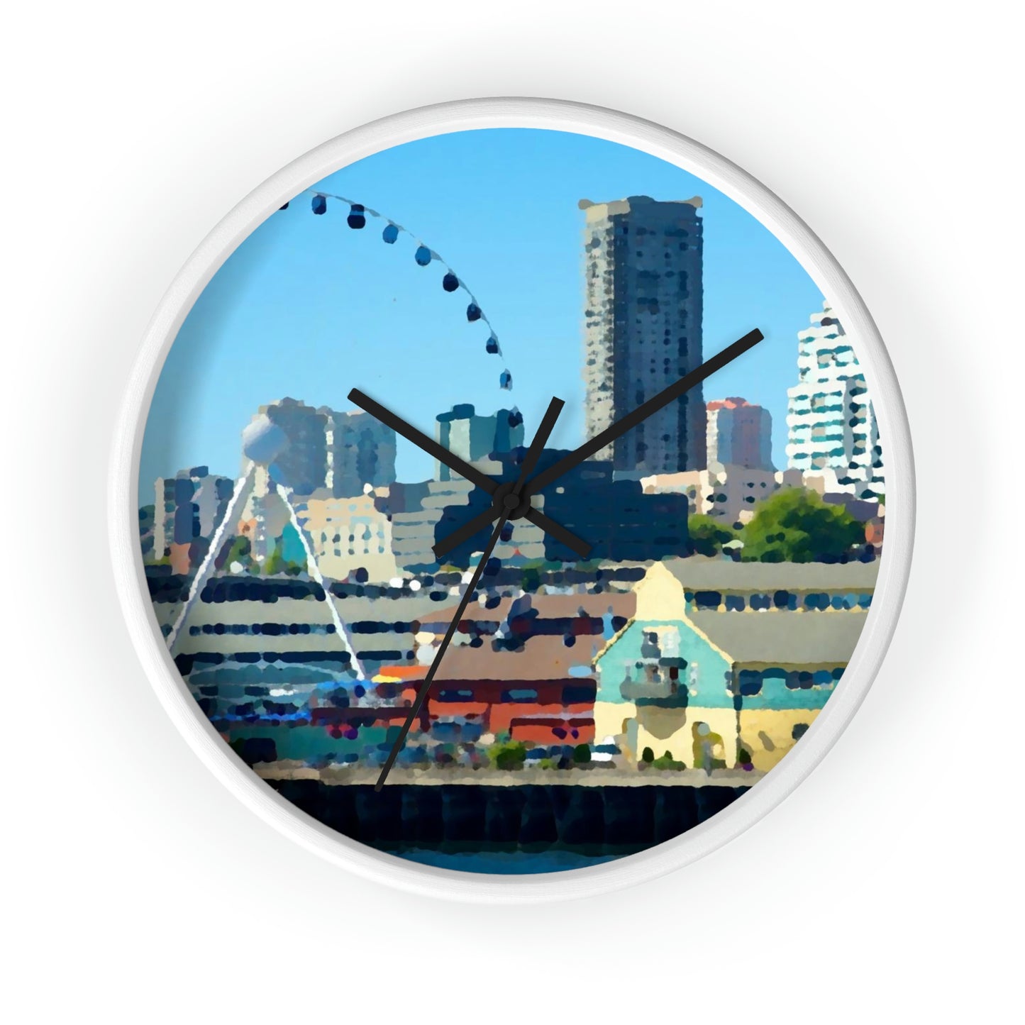 Wall clock ... That Classic Wheel ... 'Seattle's Wheel' ... & Old Classic Waterside Vendors ...  'Family Archives' ... Original Works ...