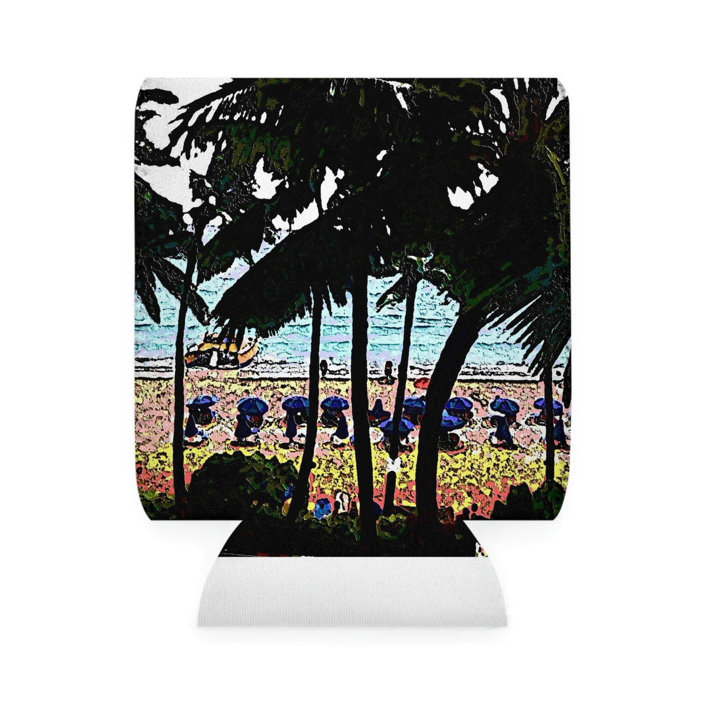Can Cooler Sleeve ... "A Beautiful Beach Amongst The Palms" ... The Outrigger Waikiki, Honolulu, Oahu ... Original Works ...