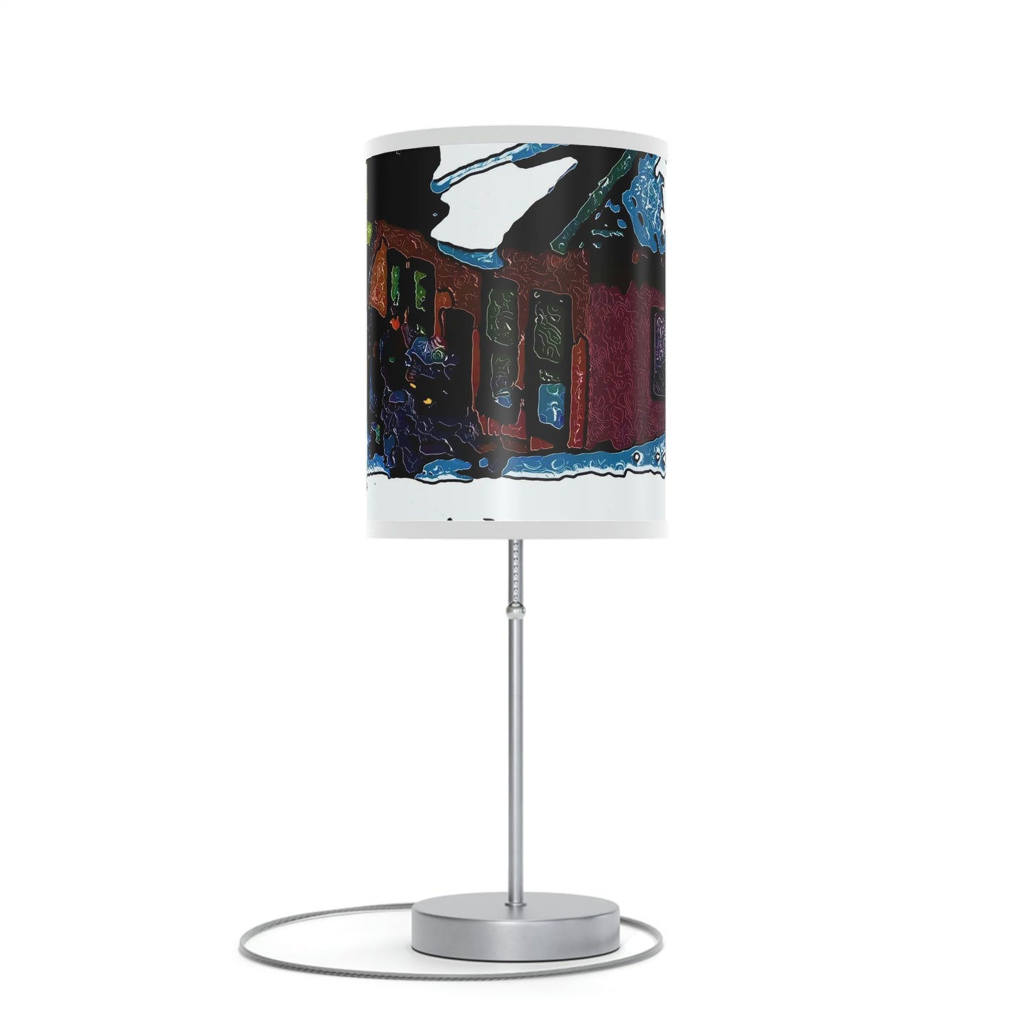 Lamp on a Stand, US|CA plug ... "A Rider Passeth-Through-It" ... Colors Galore & A Bit Of Impressionism ... Original Works. Winter 2021. Central Idaho. Rendering Time: 12 Hours ...