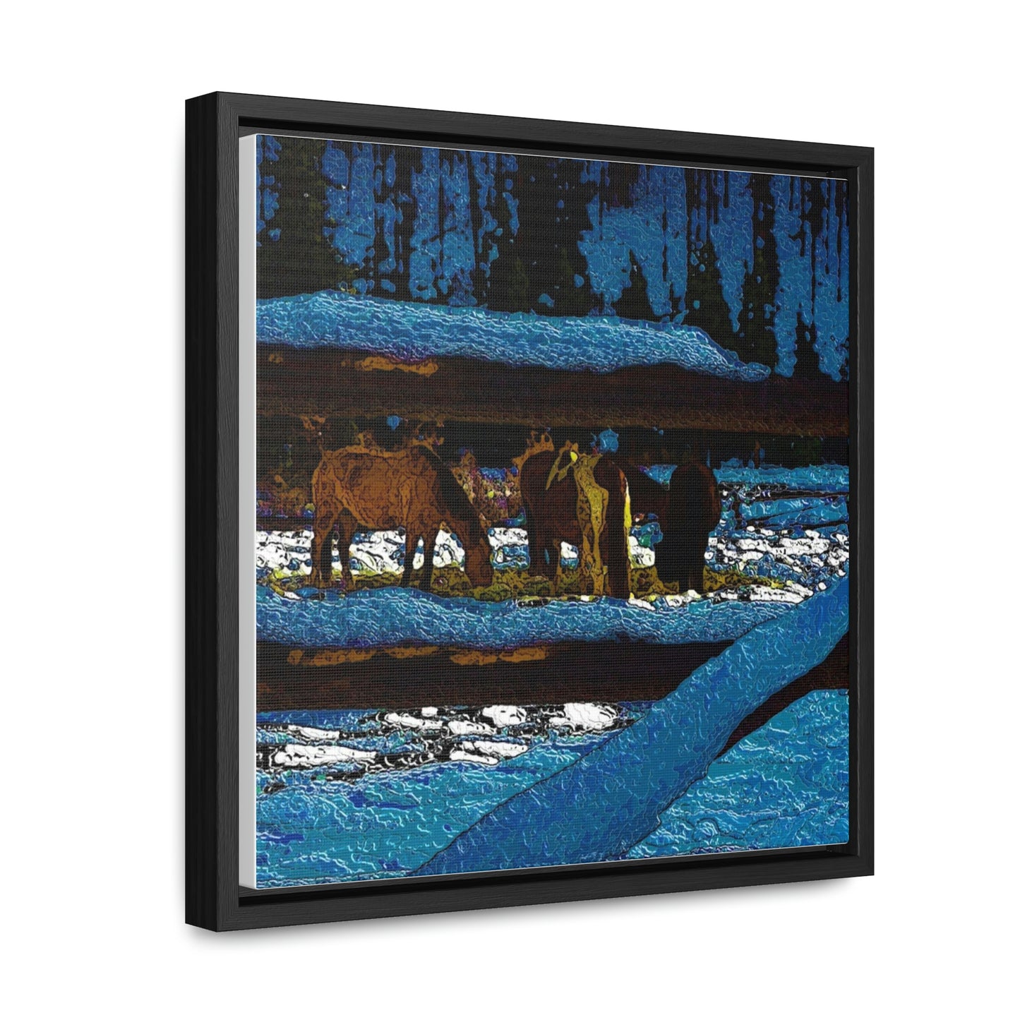 Gallery Canvas Wraps, Square Frame ... A Horse ... A Saddle ...  Foraging Through The Snow ...  An_Asses 'Cry' ... Central Idaho, November 2022 ...  Original Works ...