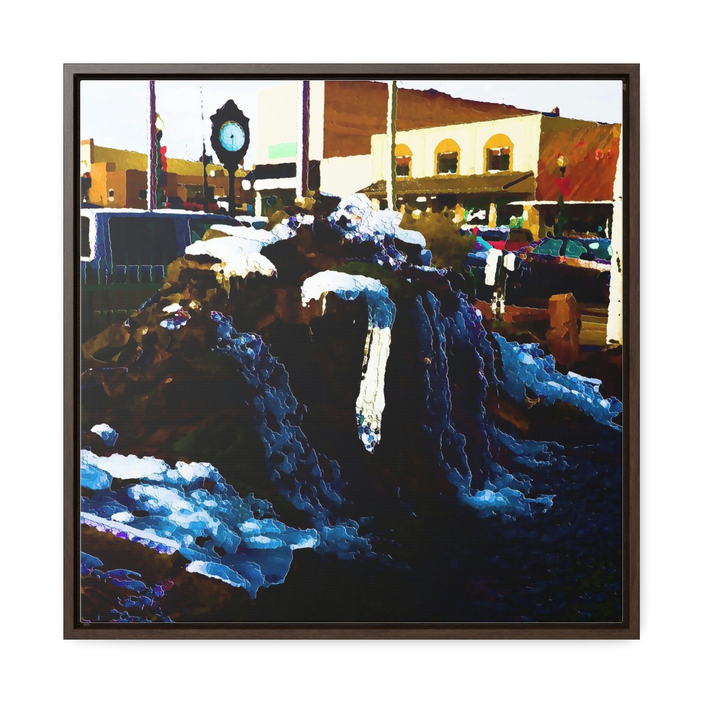 Gallery Canvas Wraps, Square Frame ...  "Ice & Water Sculpted" ... Downtown Grangeville, Idaho ... Adjacent To Irwin Pharmacy ... 5Jan23 ... Original Works ...