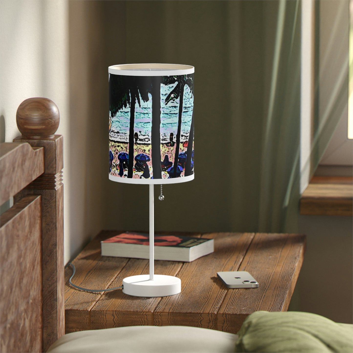 Lamp on a Stand, US|CA plug ... "A Beautiful Beach Amongst The Palms" ... The Outrigger Waikiki, Honolulu, Oahu ... Original Works ...
