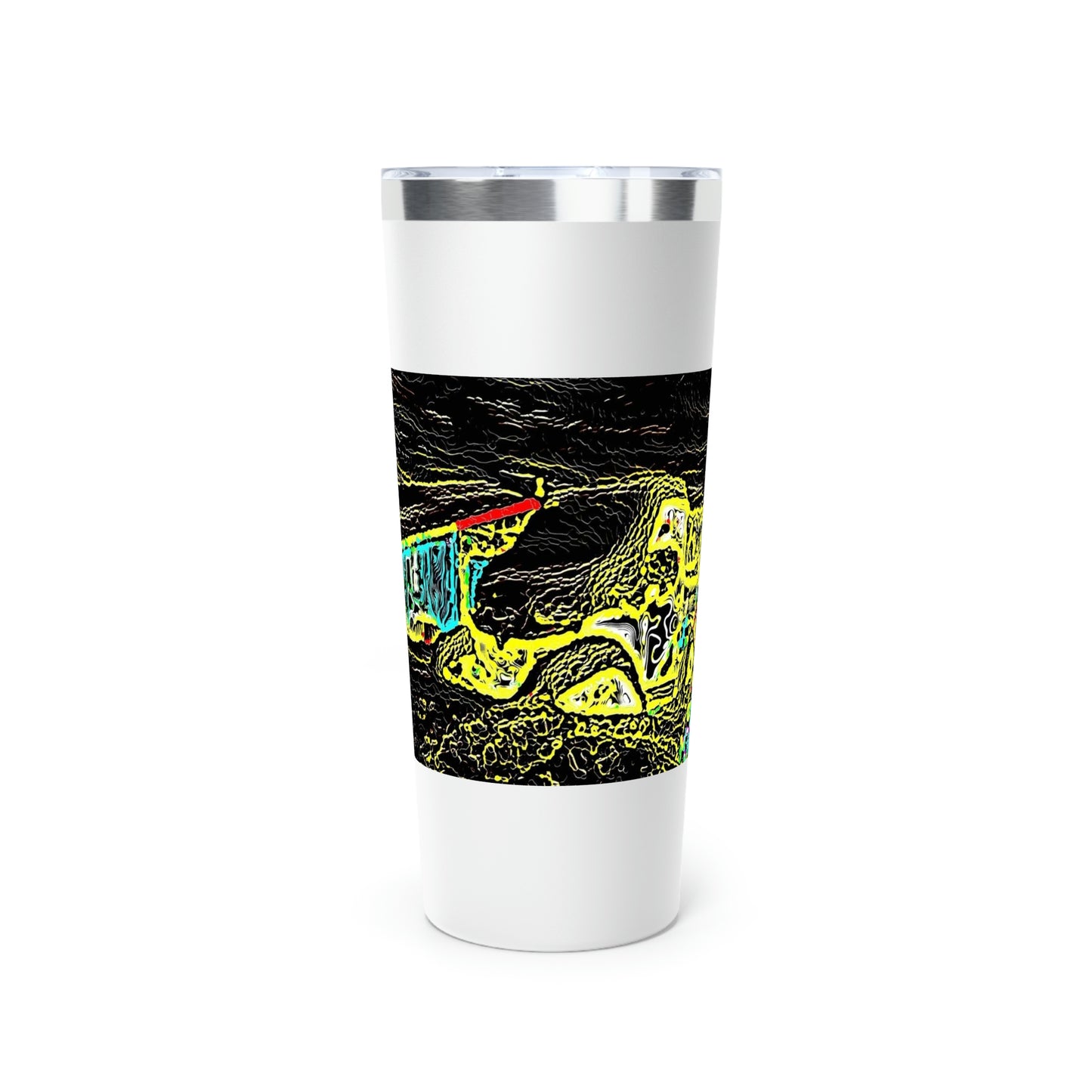 Copper Vacuum Insulated Tumbler, 22oz ... "Snow Vehicle In Snow Storm At-Rest" ... Circa 12Mar23 ... Central Idaho ... 18-Hours Rendering Time: Original Works ...