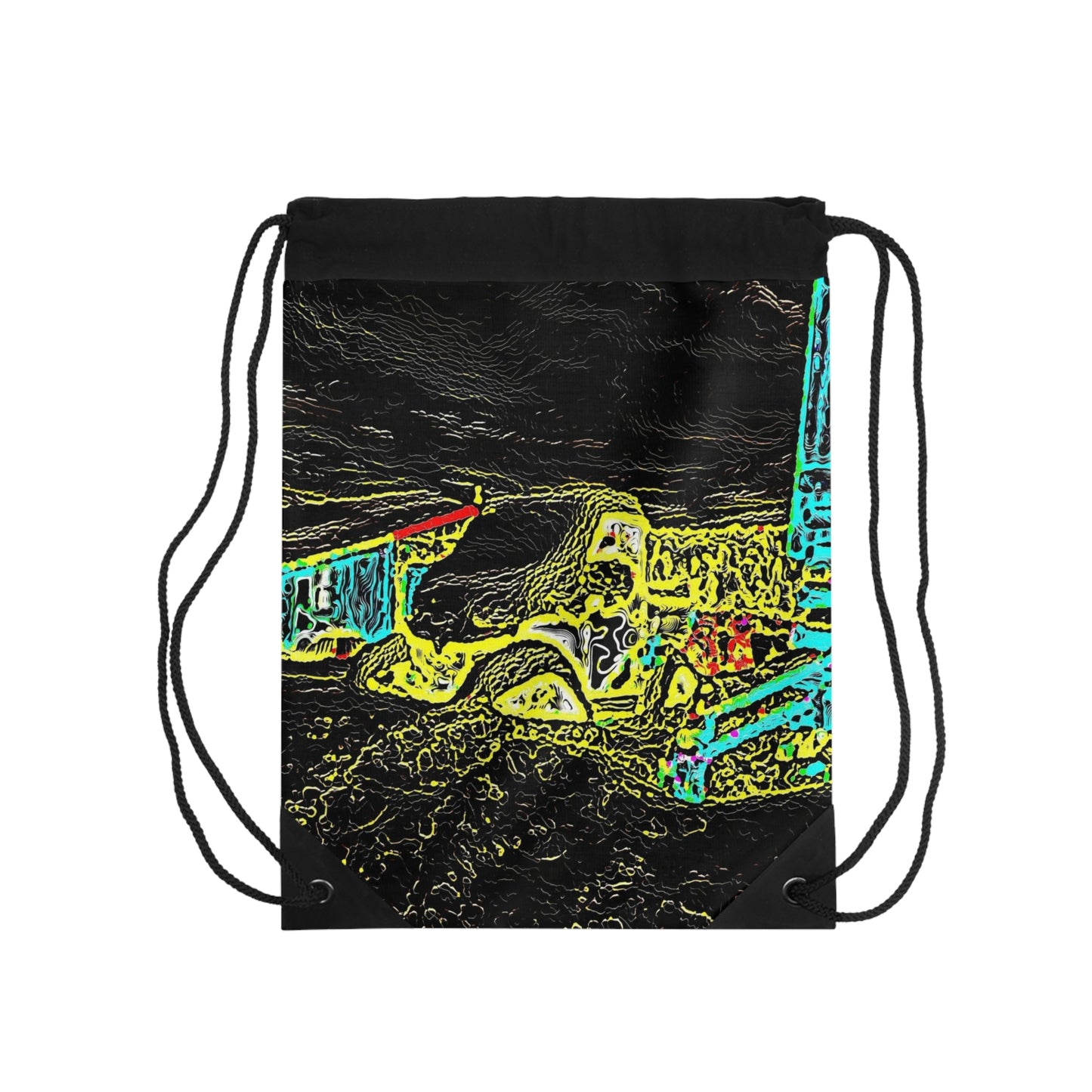 Drawstring Bag ... "Snow Vehicle In Snow Storm At-Rest" ... Circa 12Mar23 ... Central Idaho ... 18-Hours Rendering Time: Original Works ...