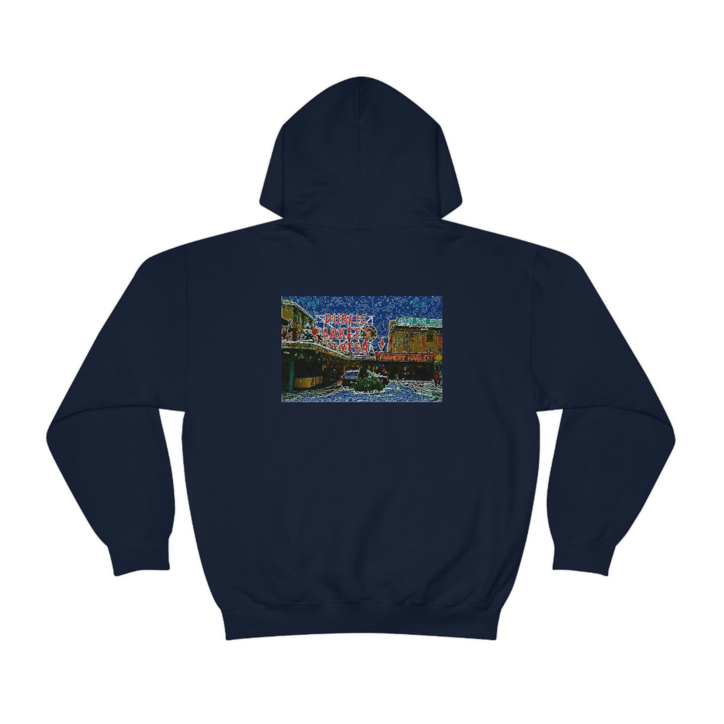 Unisex Heavy Blend™ Hooded Sweatshirt ... Pike Place Market: 'The Public Market', Seattle, Washington. Circa Fall 2013 ...